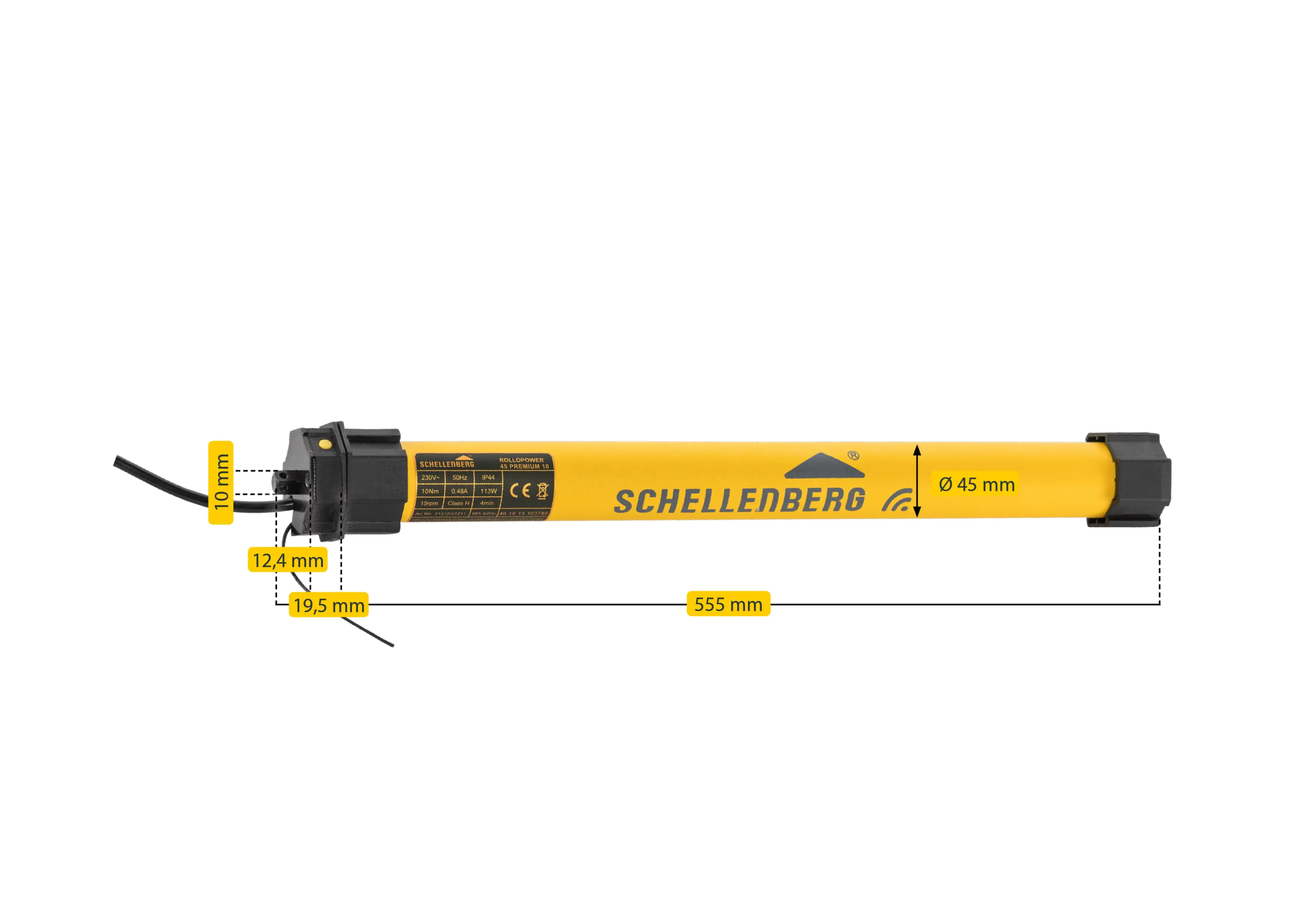 Schellenberg Funk-Rollladenmotor Maxi Premium 10 Nm für 60 mm Achtkantwelle