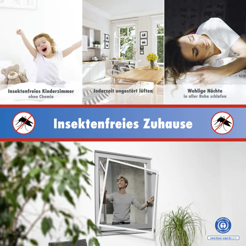 TrendLine Fliegenschutz-Fenster SLIM 120 x 150 cm weiß/weiß kürzbar