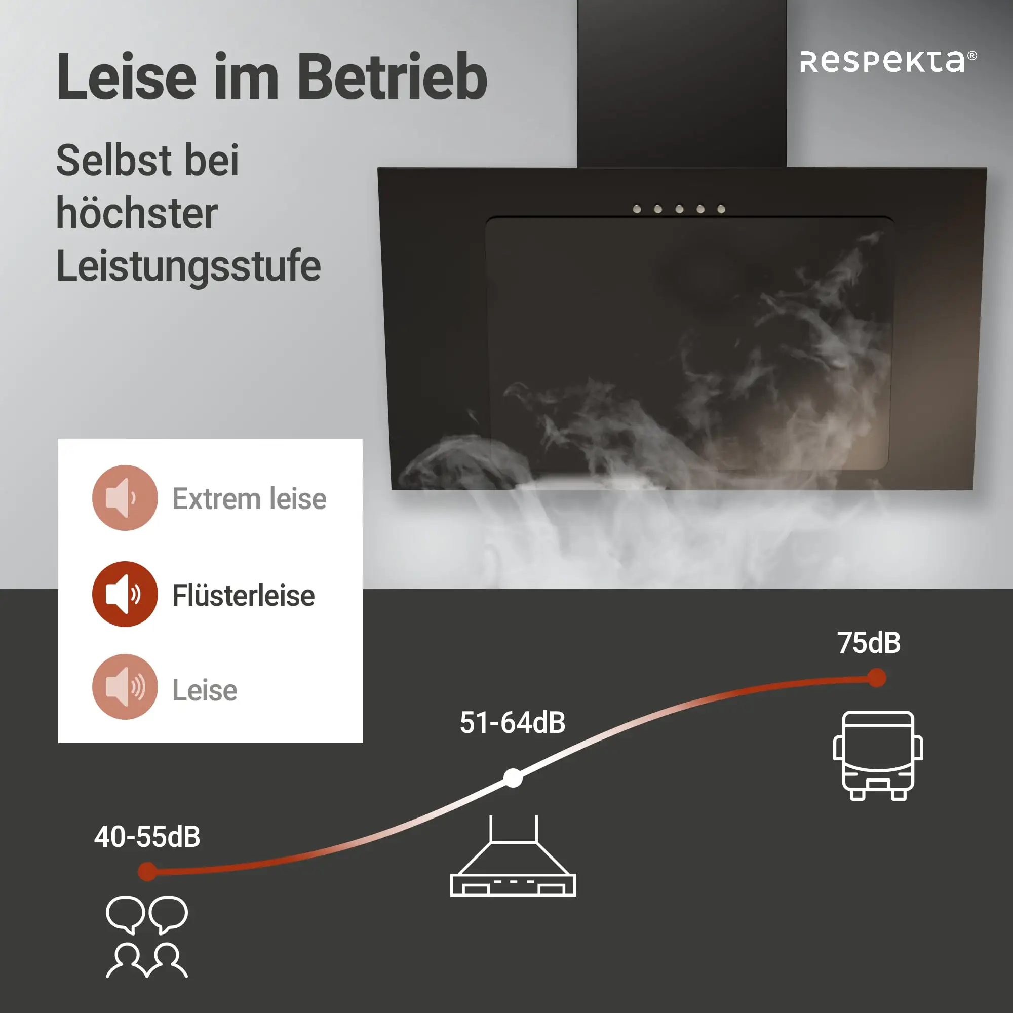 respekta kopffreie Schräghaube Kala 60 cm schwarz CH33060SB