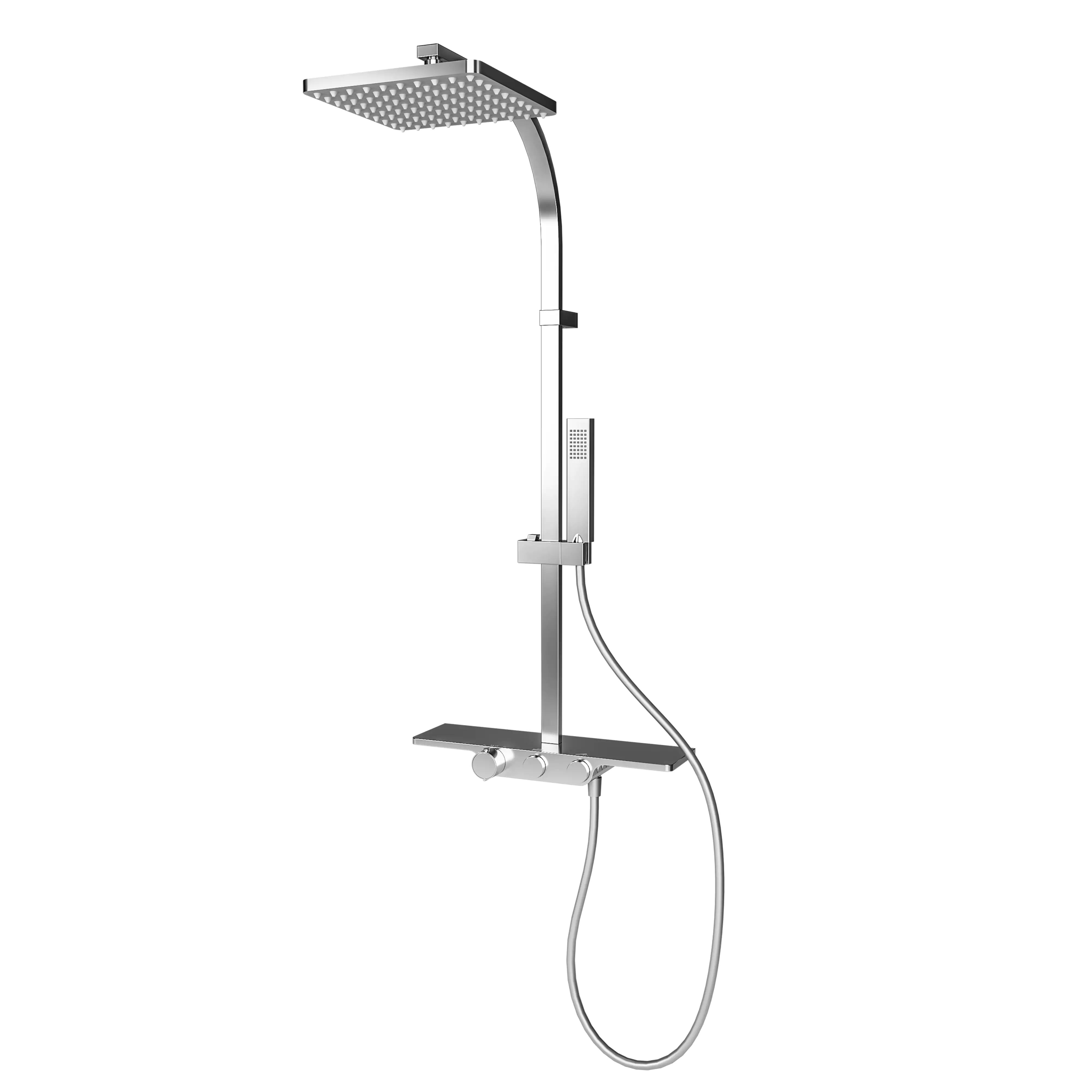 Schulte DuschMaster Rain II Square mit Thermostat+Ablage