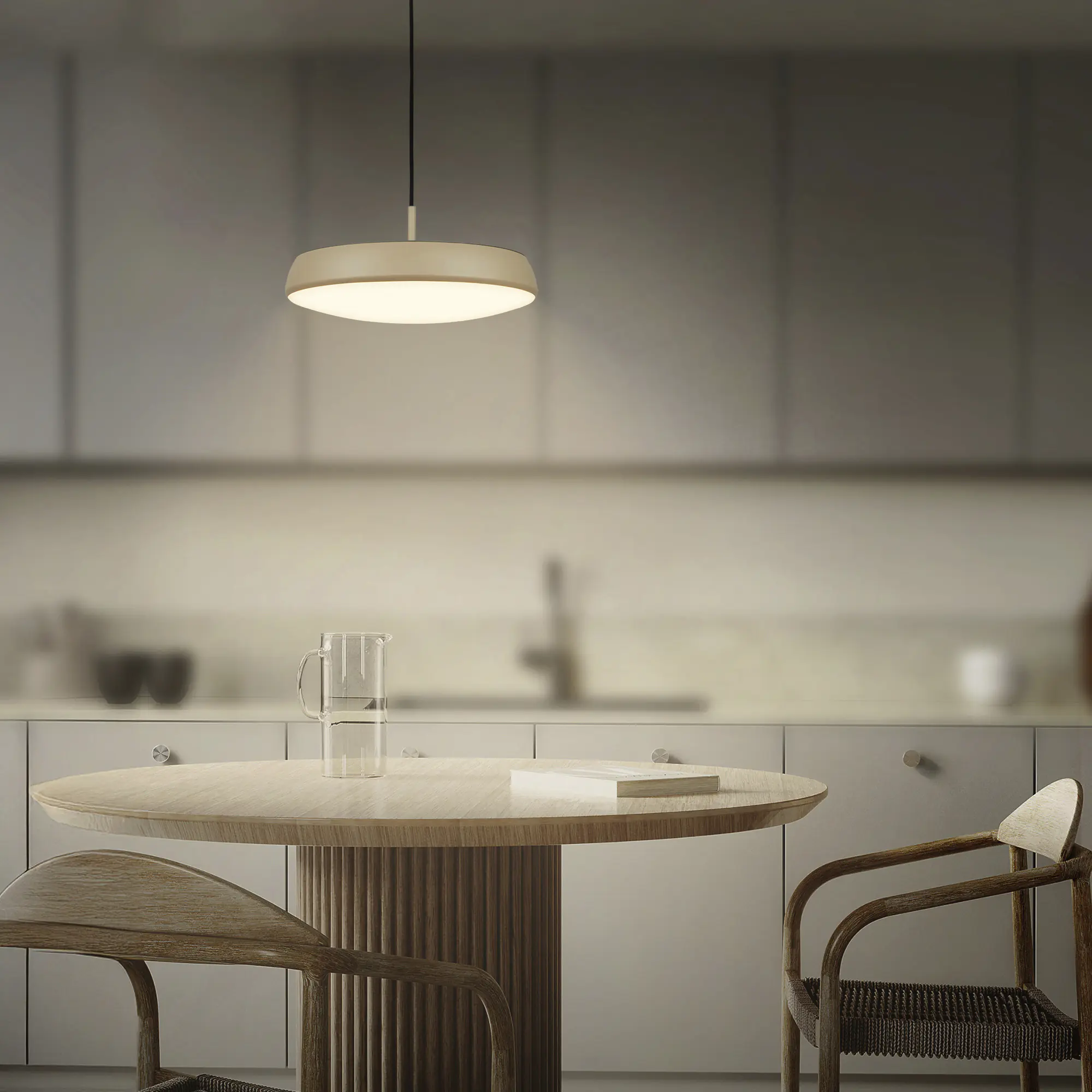 Briloner LED-Pendelleuchte Nala Ø 35 cm beige warmweiß