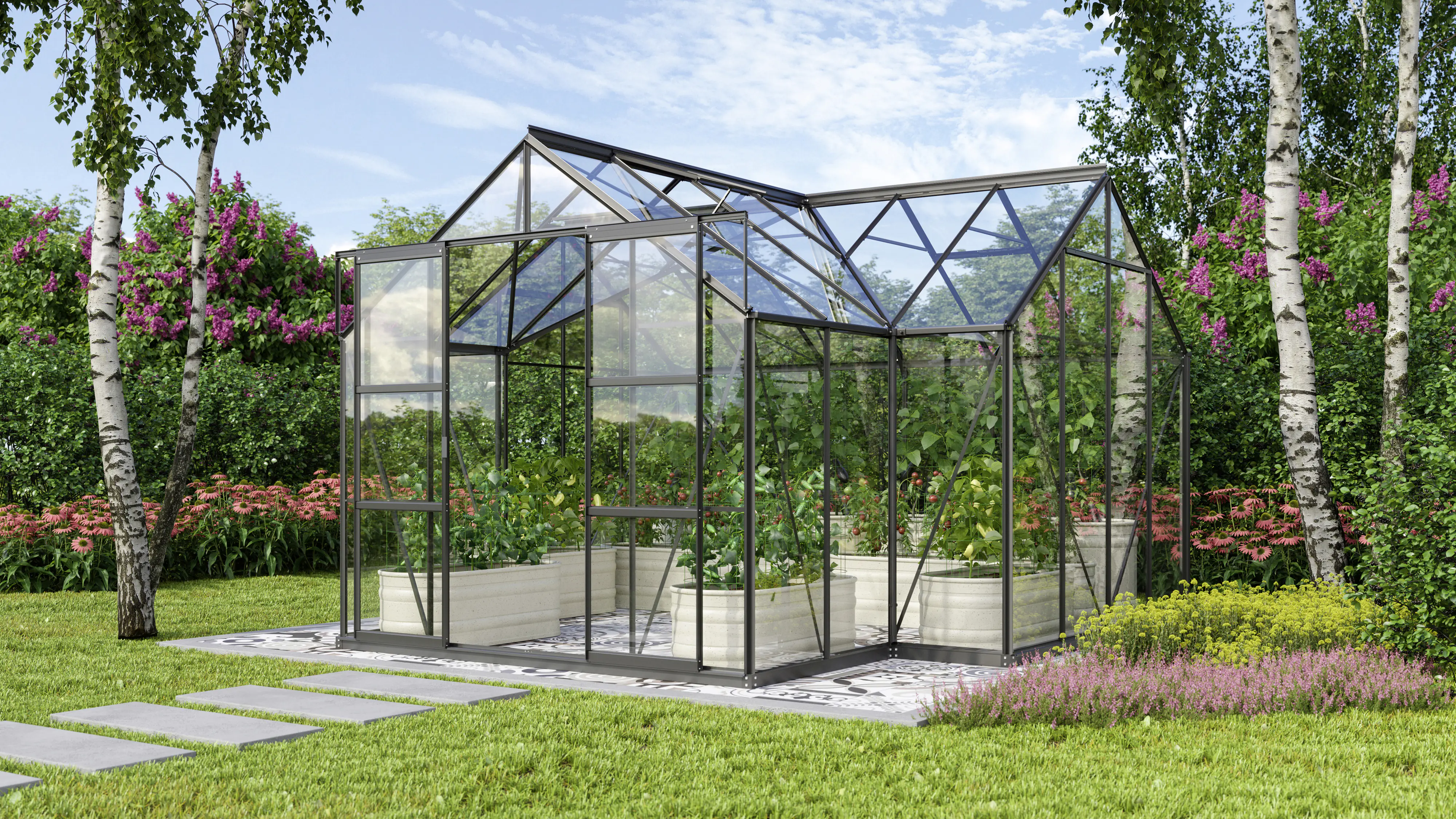 Vitavia Gewächshaus Sirona 13000 ESG 3 mm 381 x 381 cm