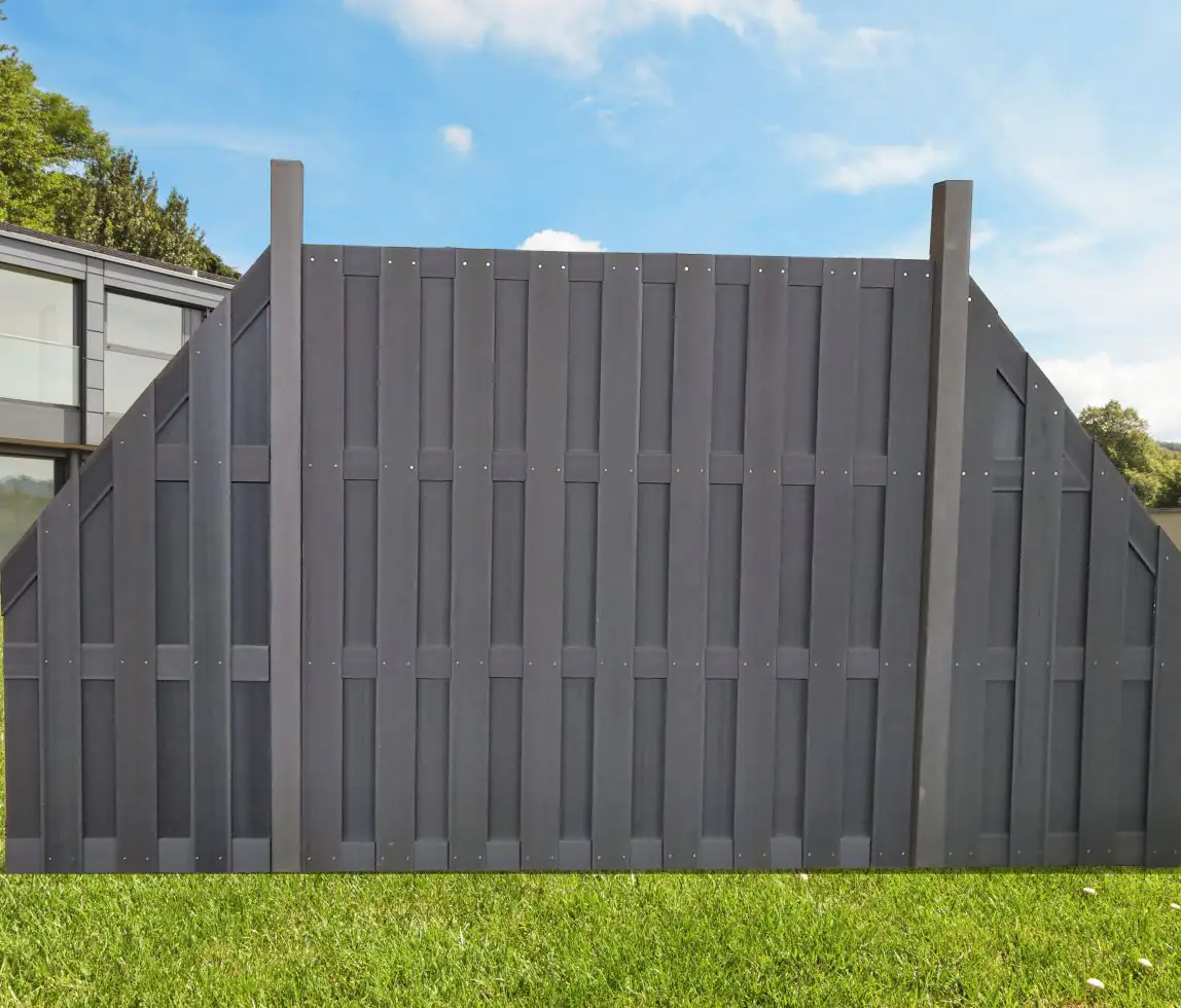 TrendLine Abschlußelement WPC grau, 90,3 x 179/74 cm