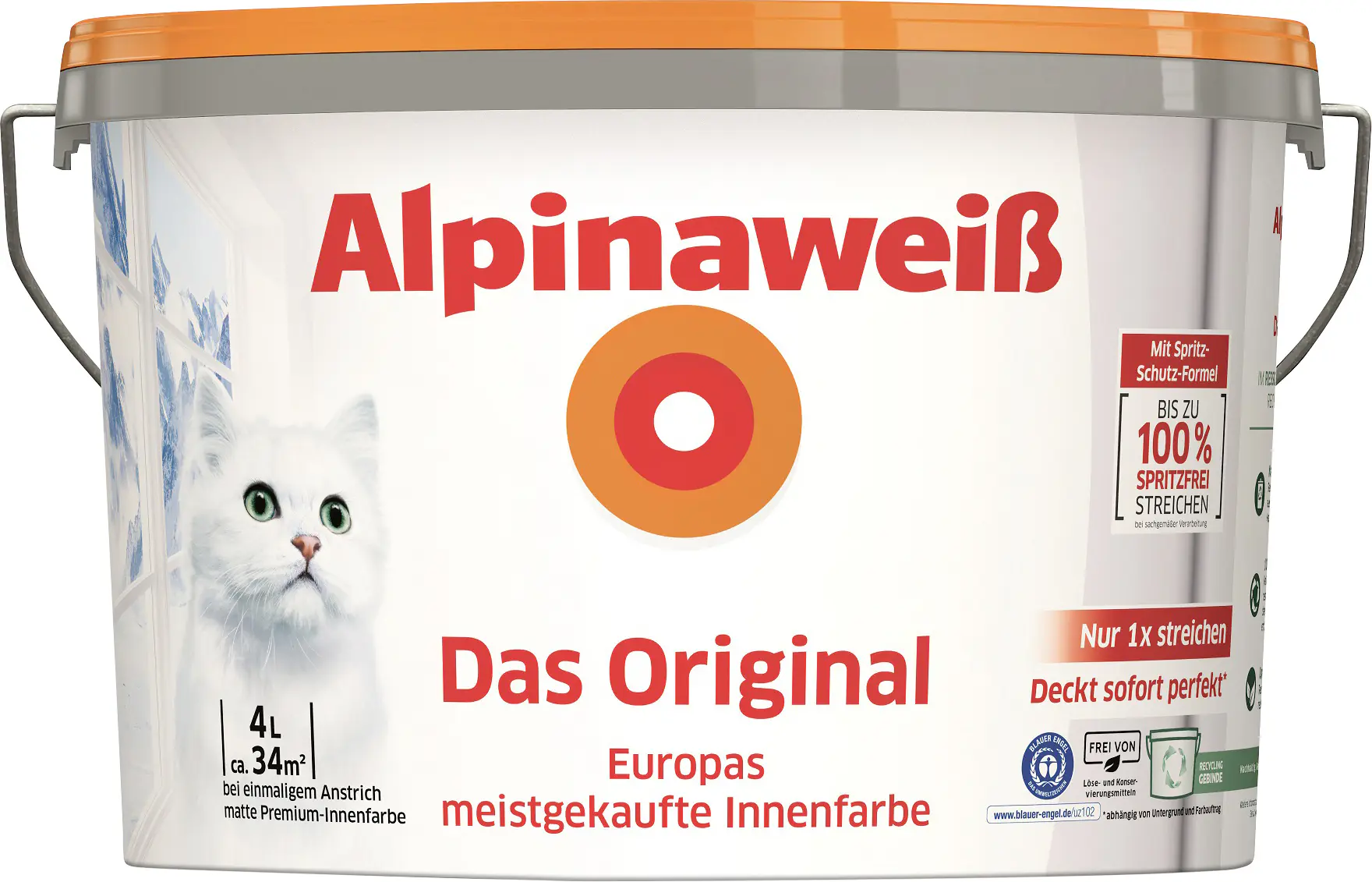 Alpinaweiß Das Original Wandfarbe 4 L weiß matt