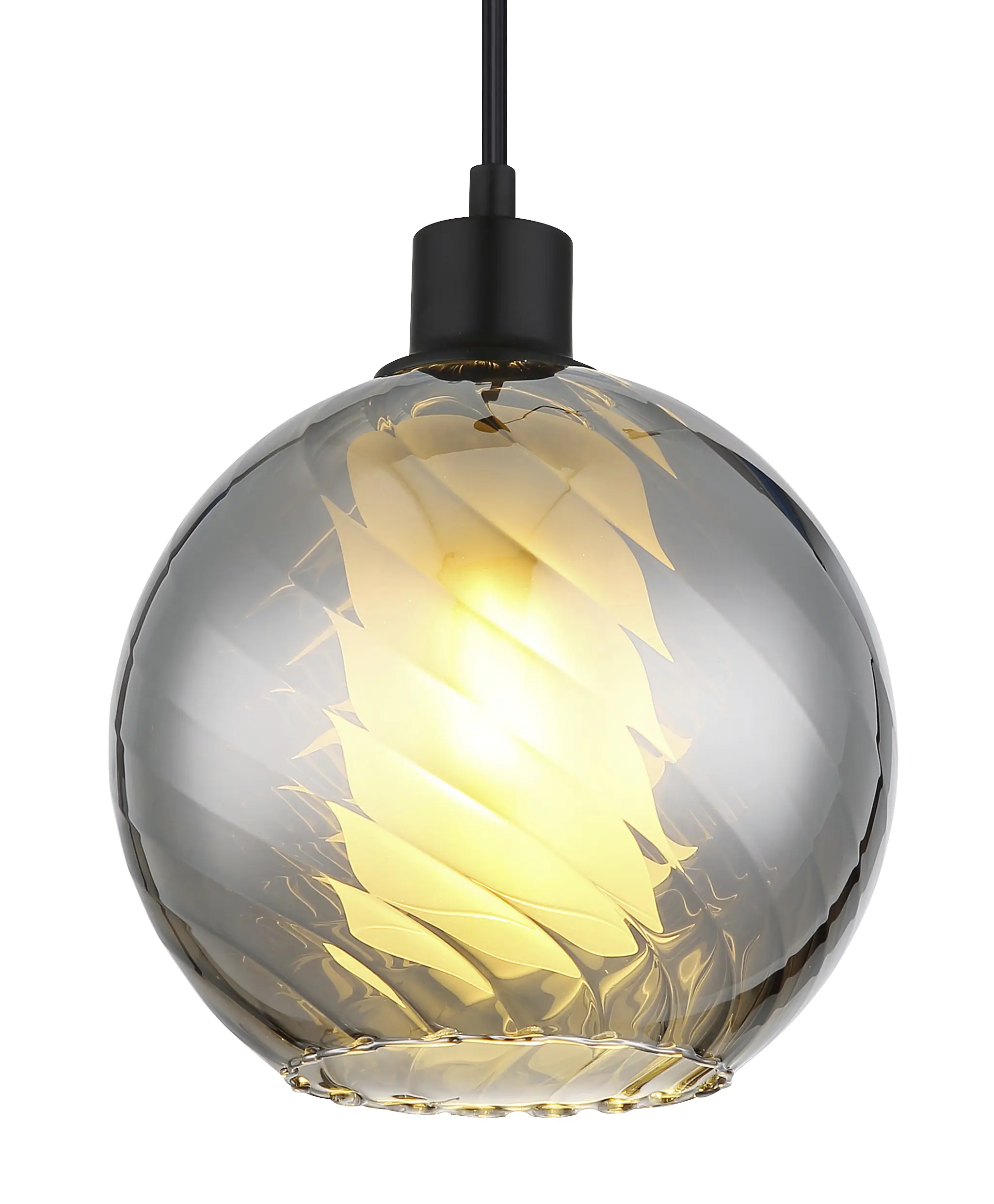 Globo Hängeleuchte Ulf Ø 20 x 120 cm Glas schwarz matt