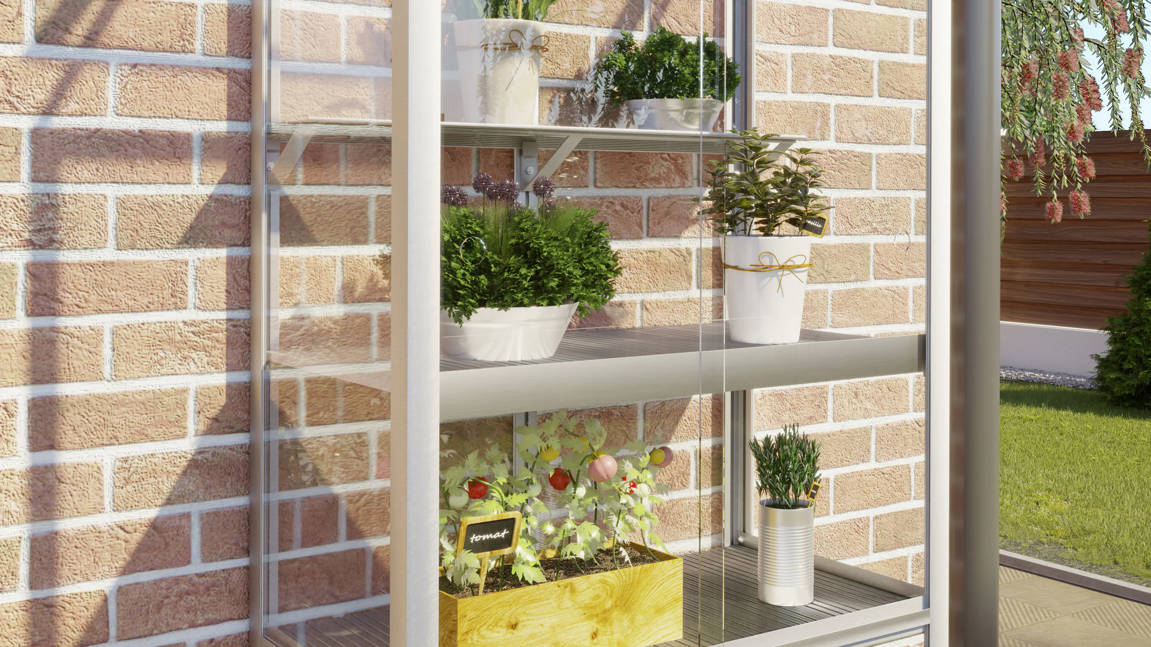 Vitavia Zusatzregal für Balkongewächshaus 79 x 40 cm silber
