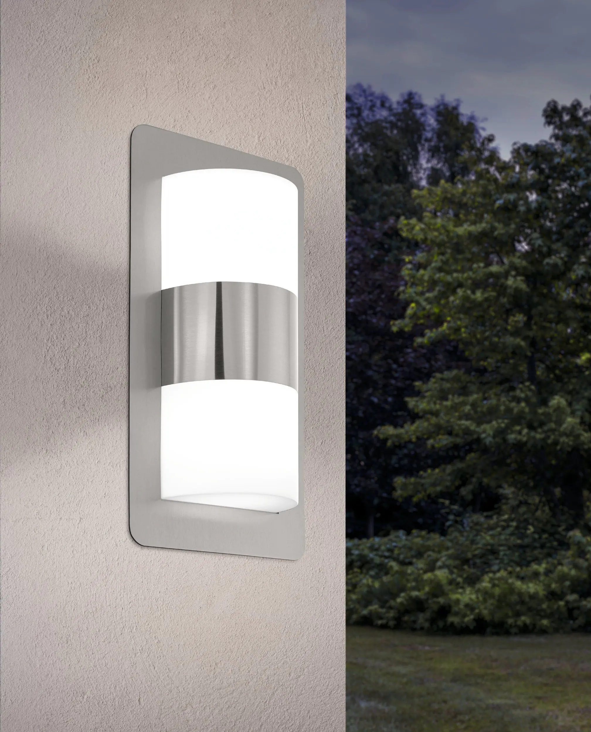 Eglo Außen-Wandleuchte Cistierna E27 edelstahl/weiß Up- & Downlight