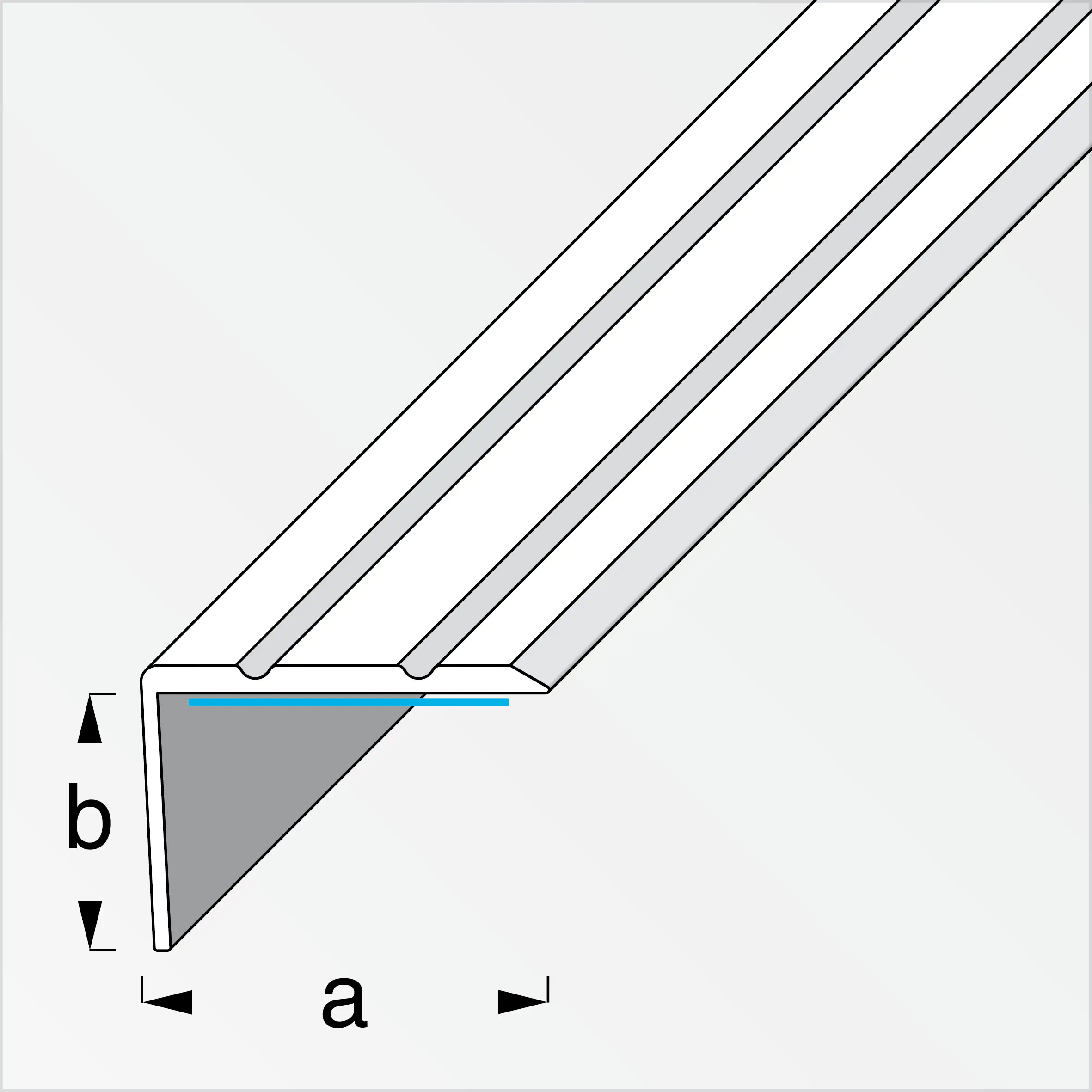 alfer Winkel-Abschluss-Profil 1 m, 25 x 8 mm Aluminium eloxiert silber