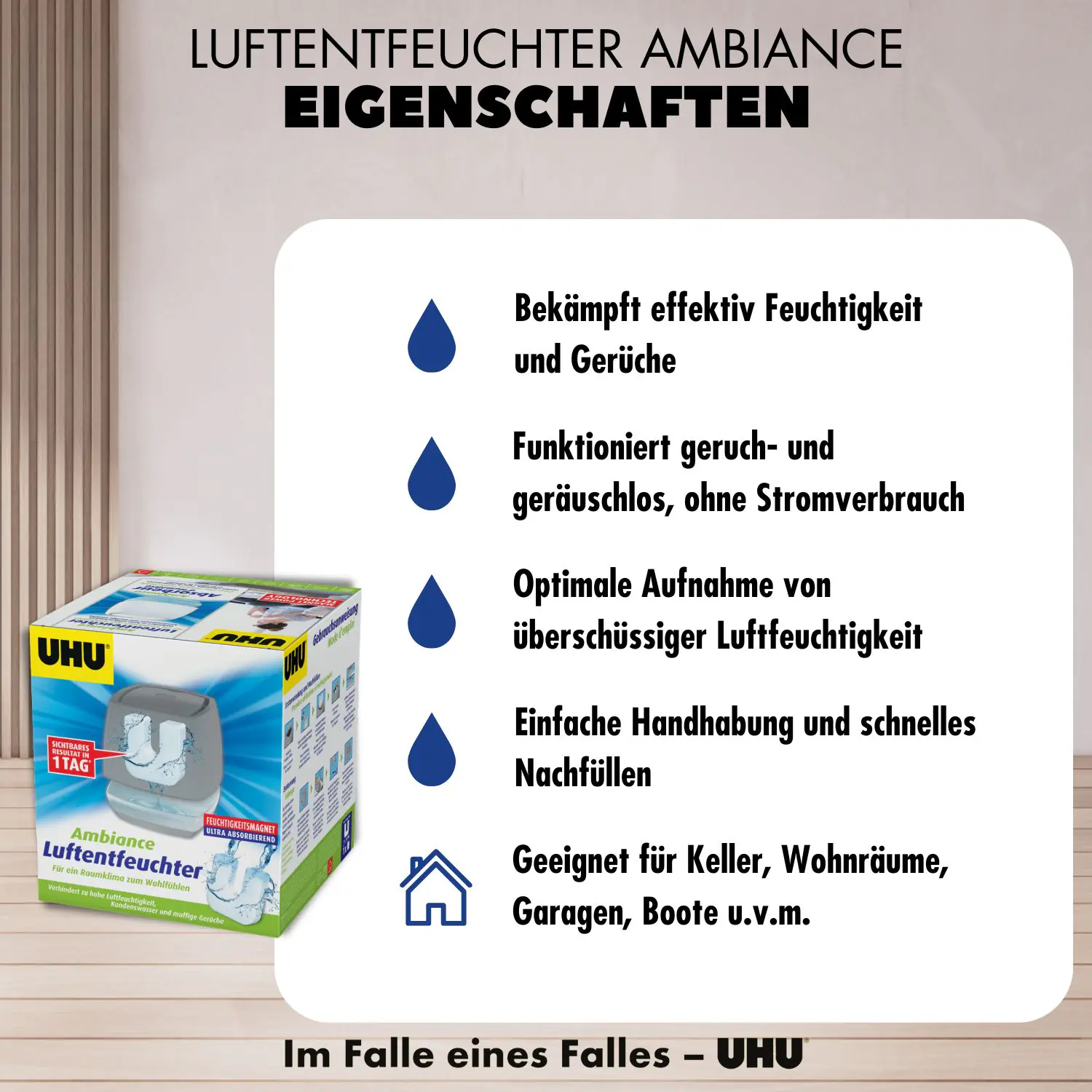 UHU Luftentfeuchter Ambiance anthrazit, 450 g