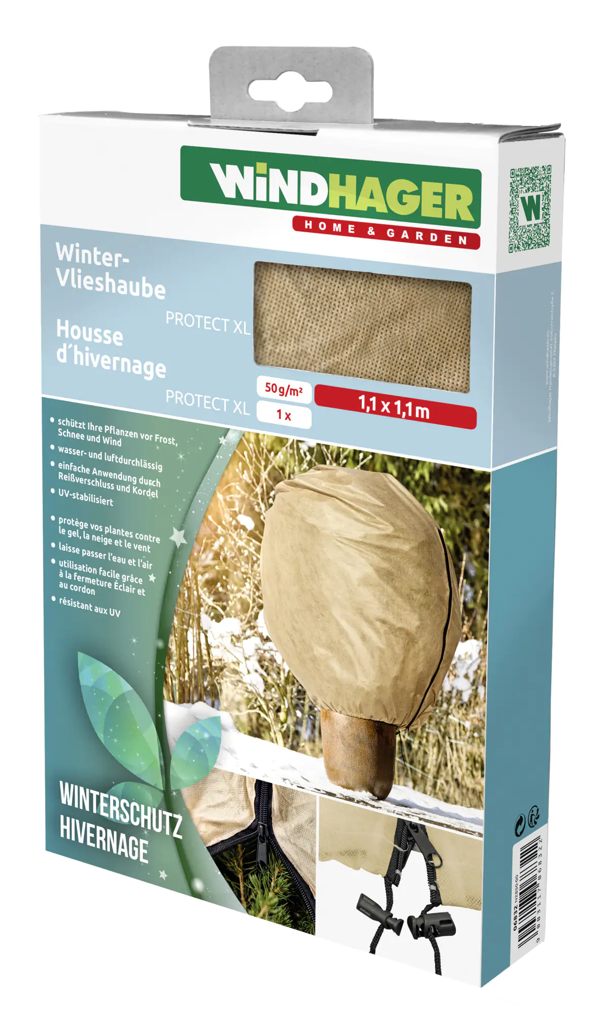 Windhager Winterschutz für Pflanzen Vlieshaube Protect XL 1,1 x 1,1 m beige
