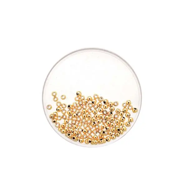 Glorex Metallic Perlen 8 mm 15 Stück goldfarben