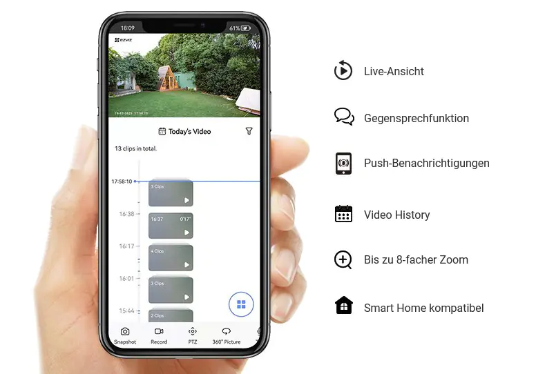 Ezviz Wlan Outdoor-Akku-Überwachungskamera HB8 360°