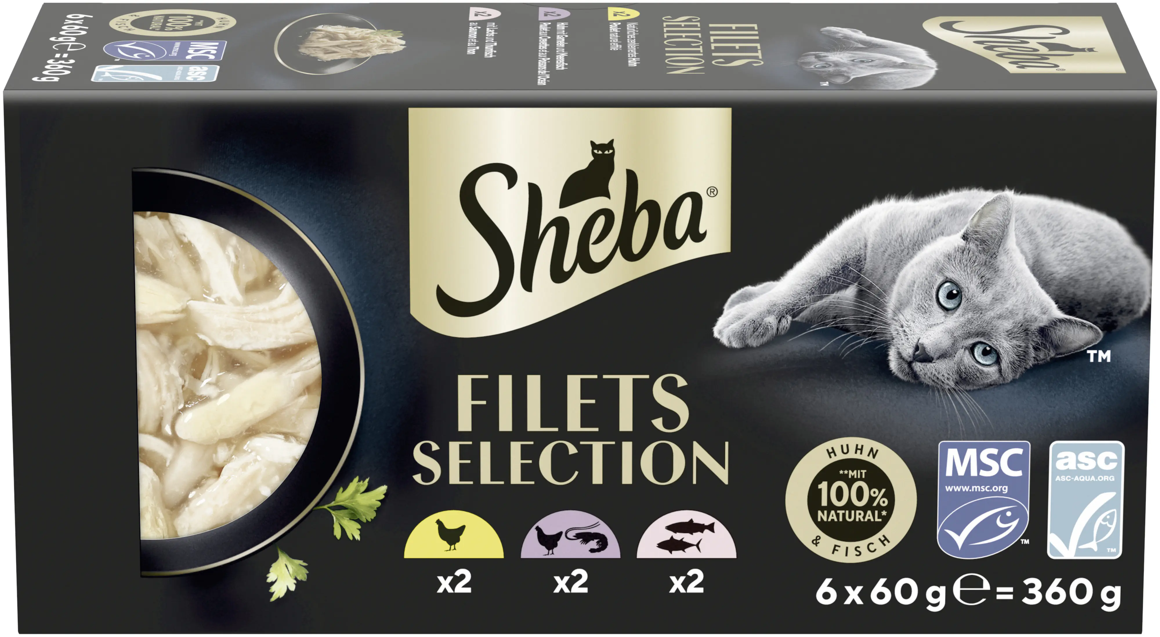 Sheba Katzennassfutter Filets Multipack Adult 6 x 60 g verschiedene Sorten