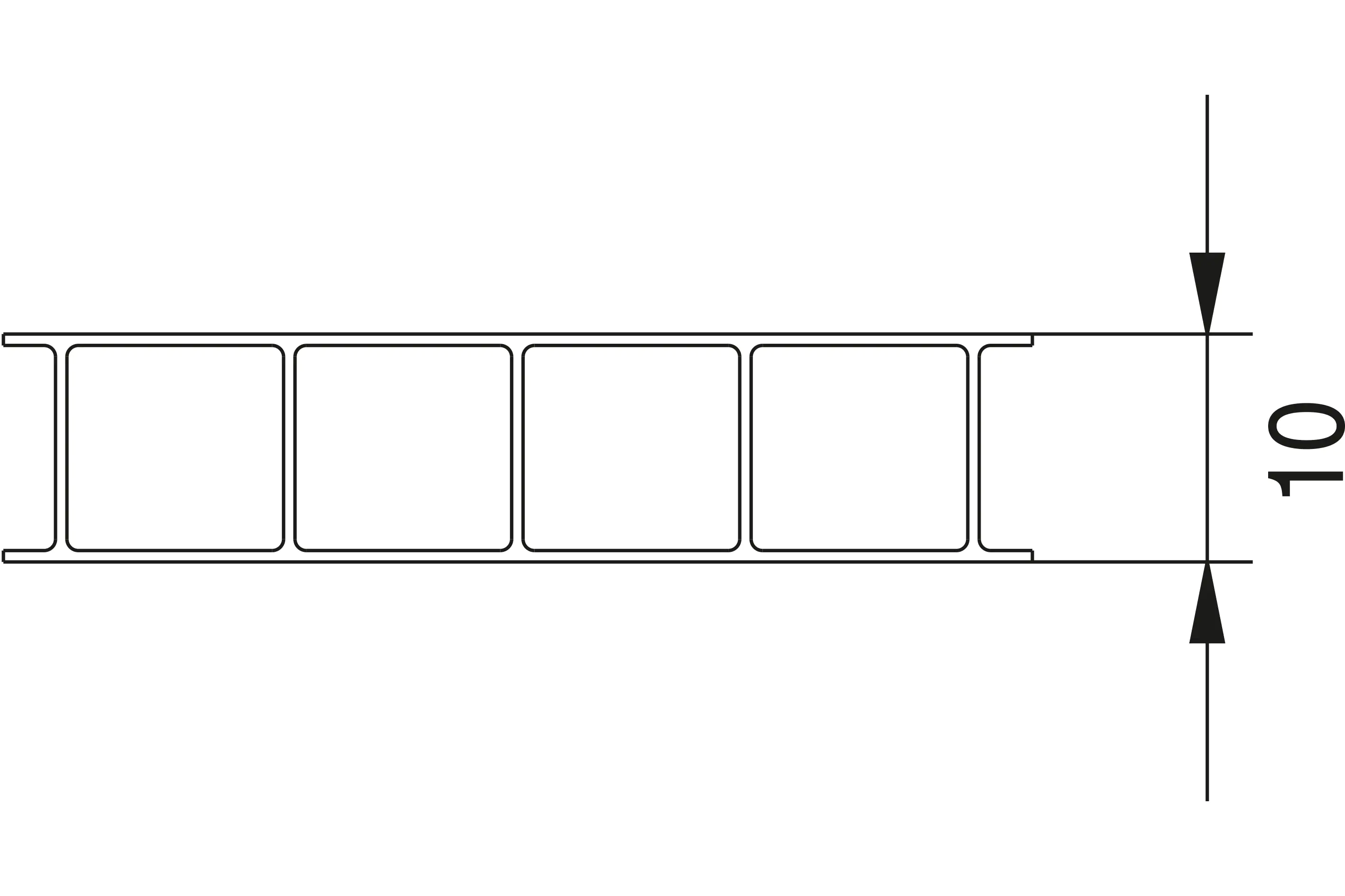 Gutta Polycarbonat-Doppelstegplatte 500 x 105 cm 10 mm klar
