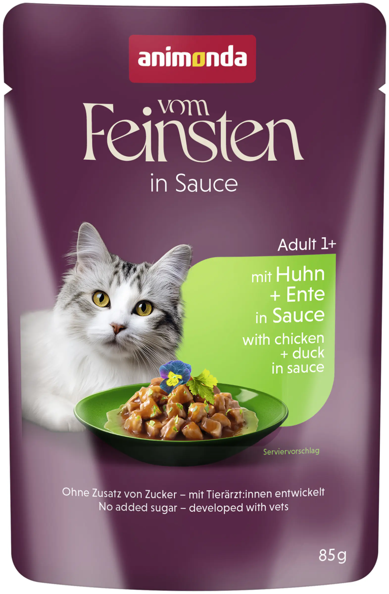 Animonda vom Feinsten Raffinesse Katzennassfutter Adult 85 g Huhn & Ente in Sauce