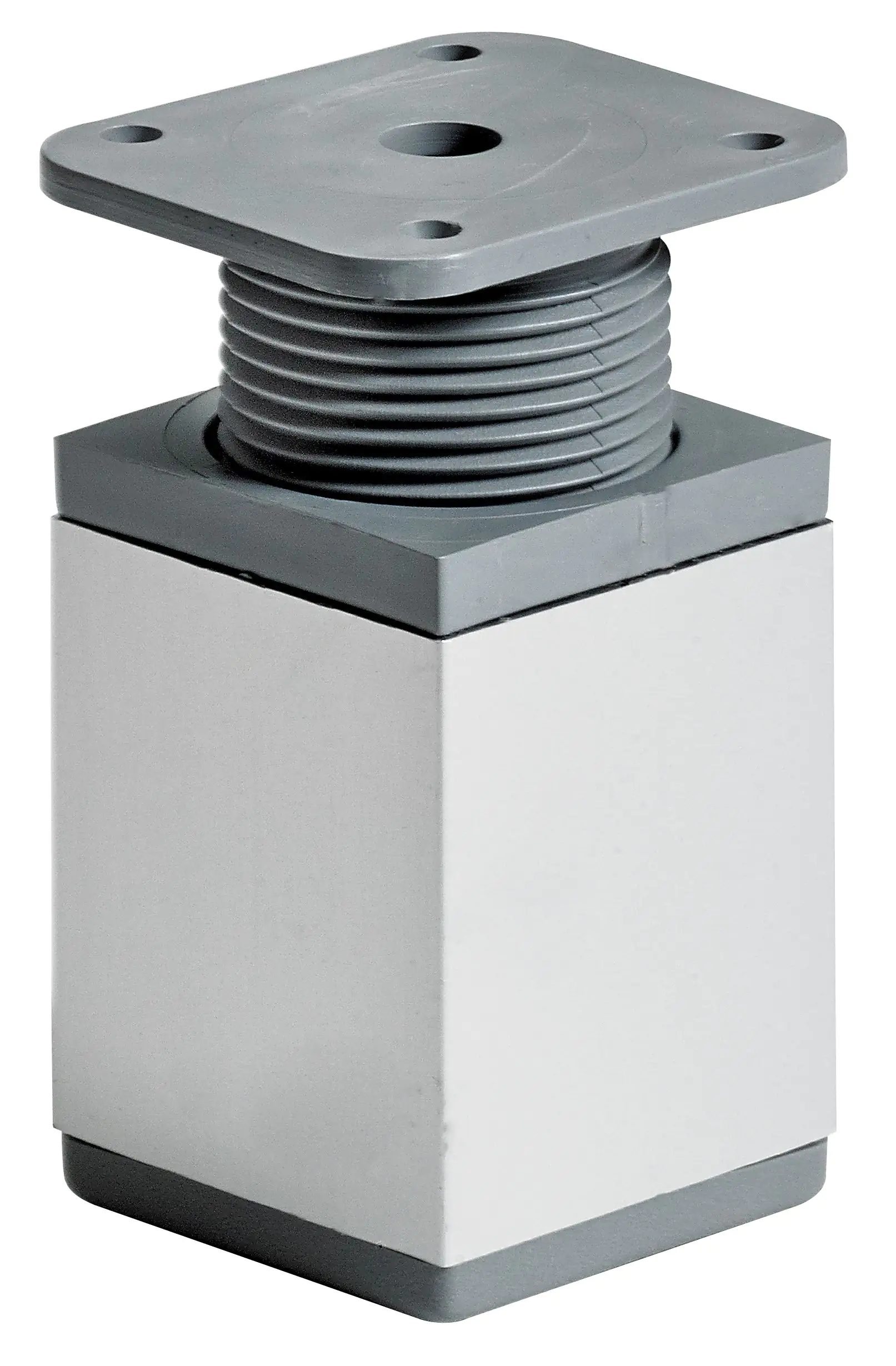 Hettich Möbelfuß 4,0 x 6,0 - 7,8 cm Aluminium-Optik - 1 Stück