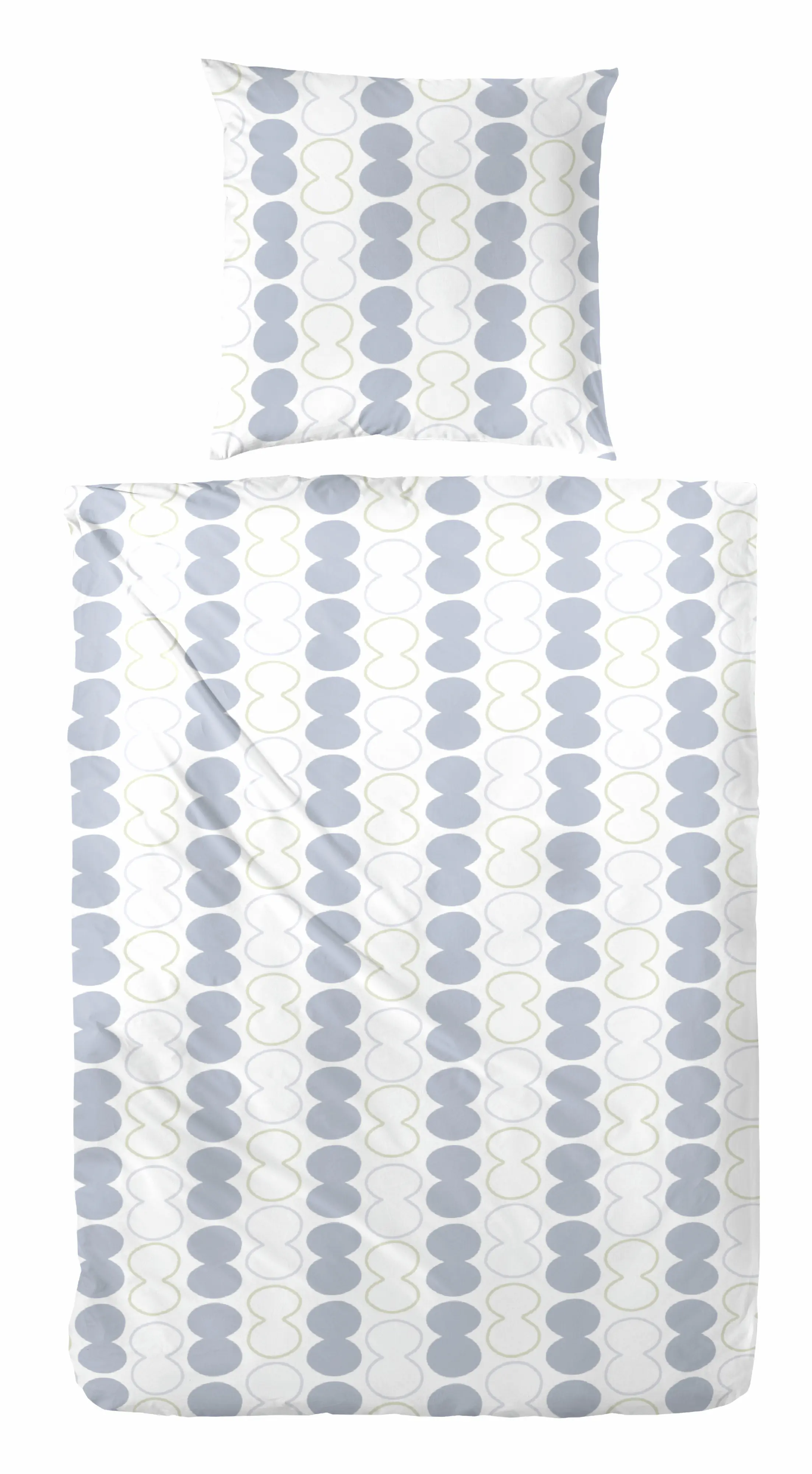 Bettwäsche Perkal Kreise blau-grün 155 x 220 cm