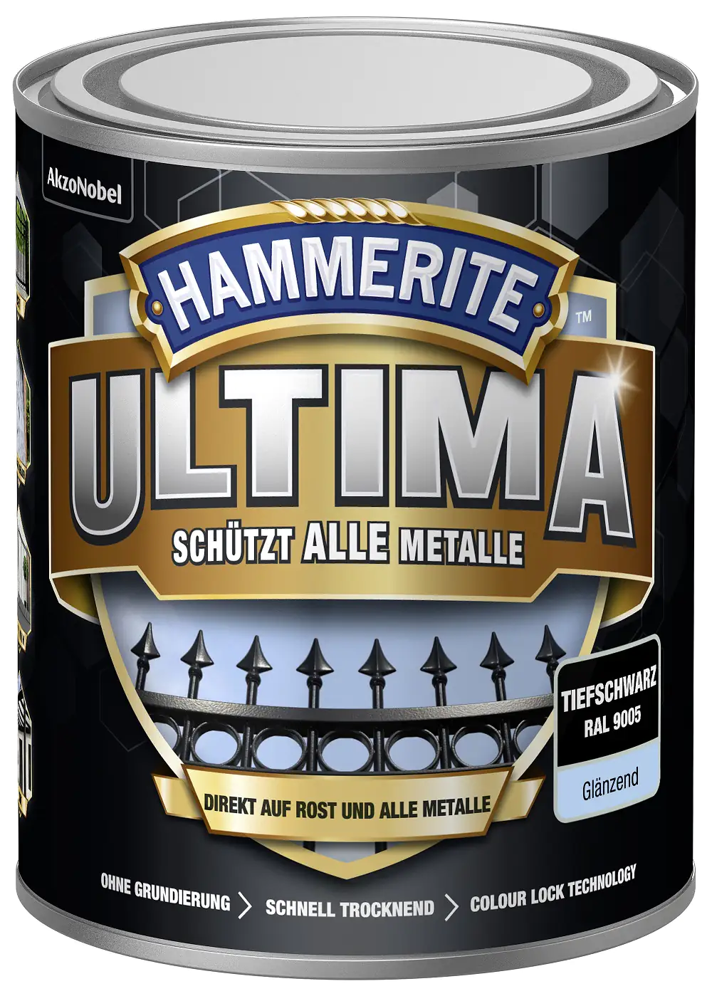 Hammerite Metallschutzlack ULTIMA 750 ml tiefschwarz glänzend