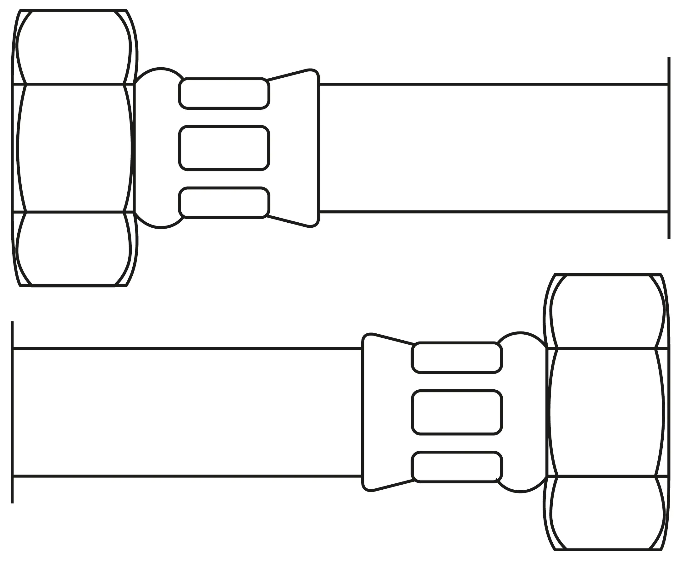 Techline NT Panzerschlauch IG 1" x IG 1", DN25, 50 cm