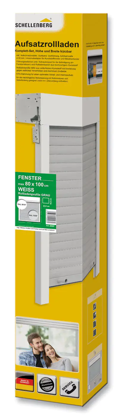 Schellenberg Aufsatzrollladen SB weiß/grau 80 x 100 cm