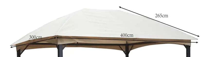 TrendLine Ersatzdach Pavillon Martinique 400 x 300 cm beige