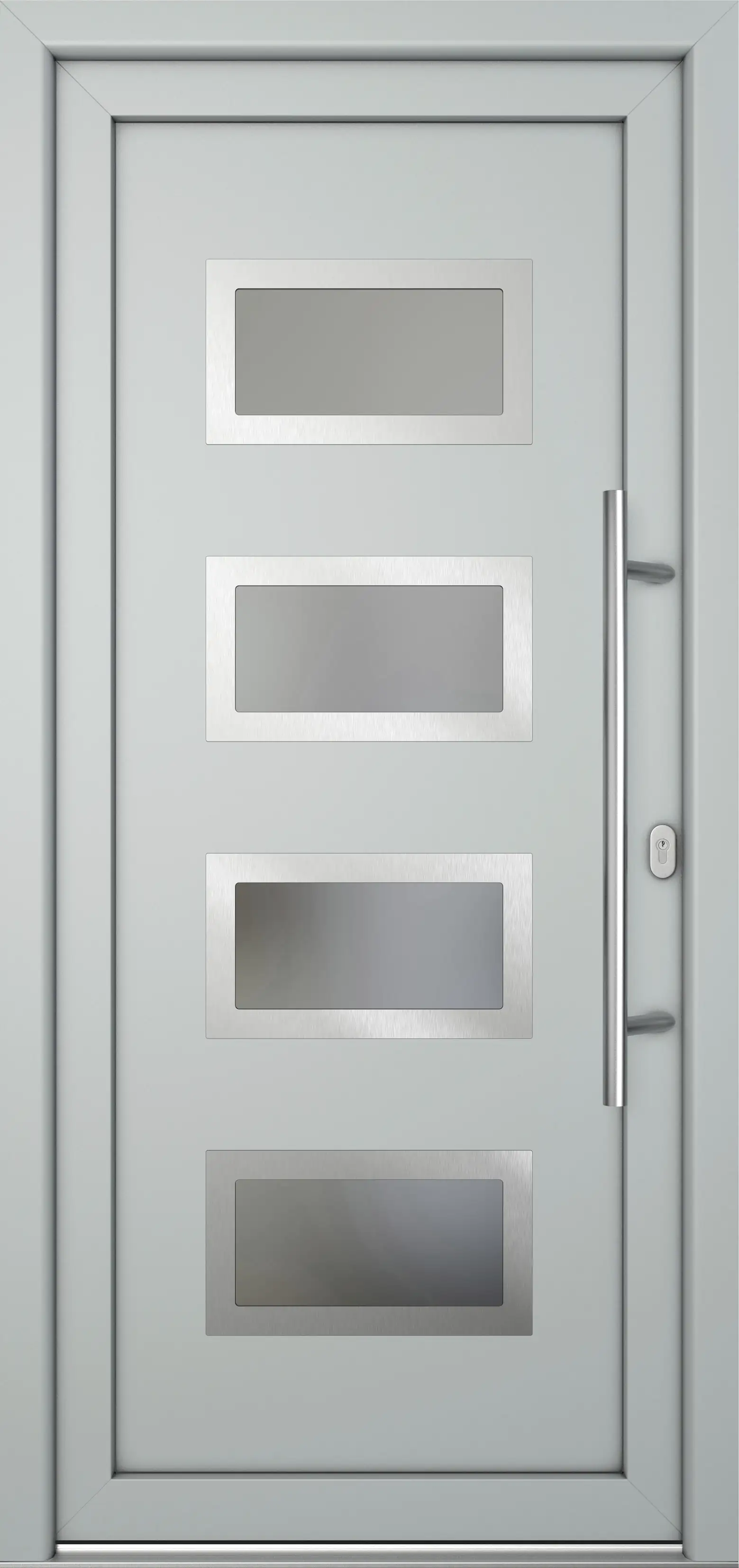 Meeth Haustür Signum Pro PVC Modell 92 108 x 200 cm DIN Rechts weiß/lichtgrau