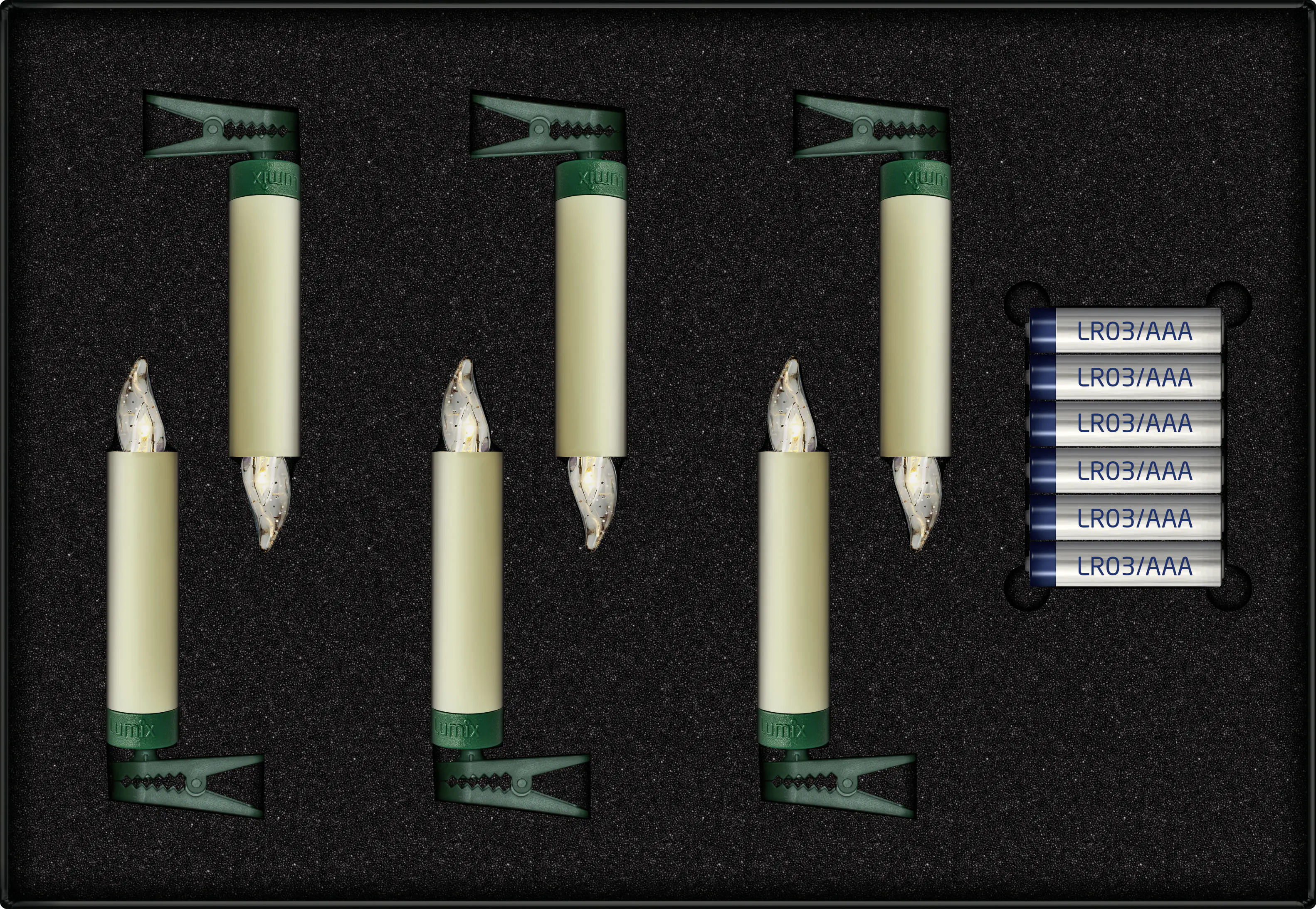 Krinner Lumix Superlight Mini Erweiterungsset, 6 LED Kerzen, elfenbein