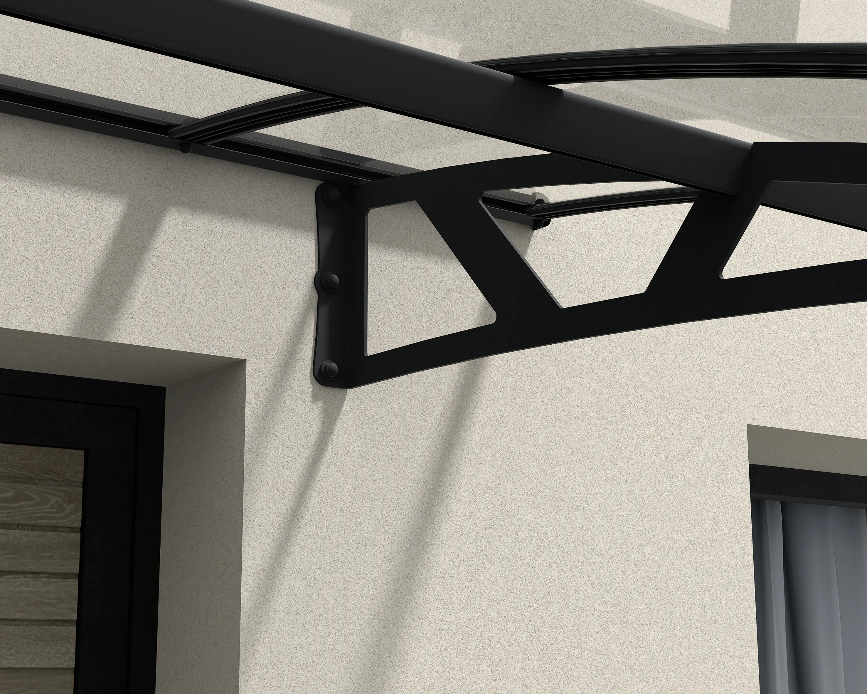 Canopia Vordach Amsterdam 8920 Grau Alu 892 x 139 cm