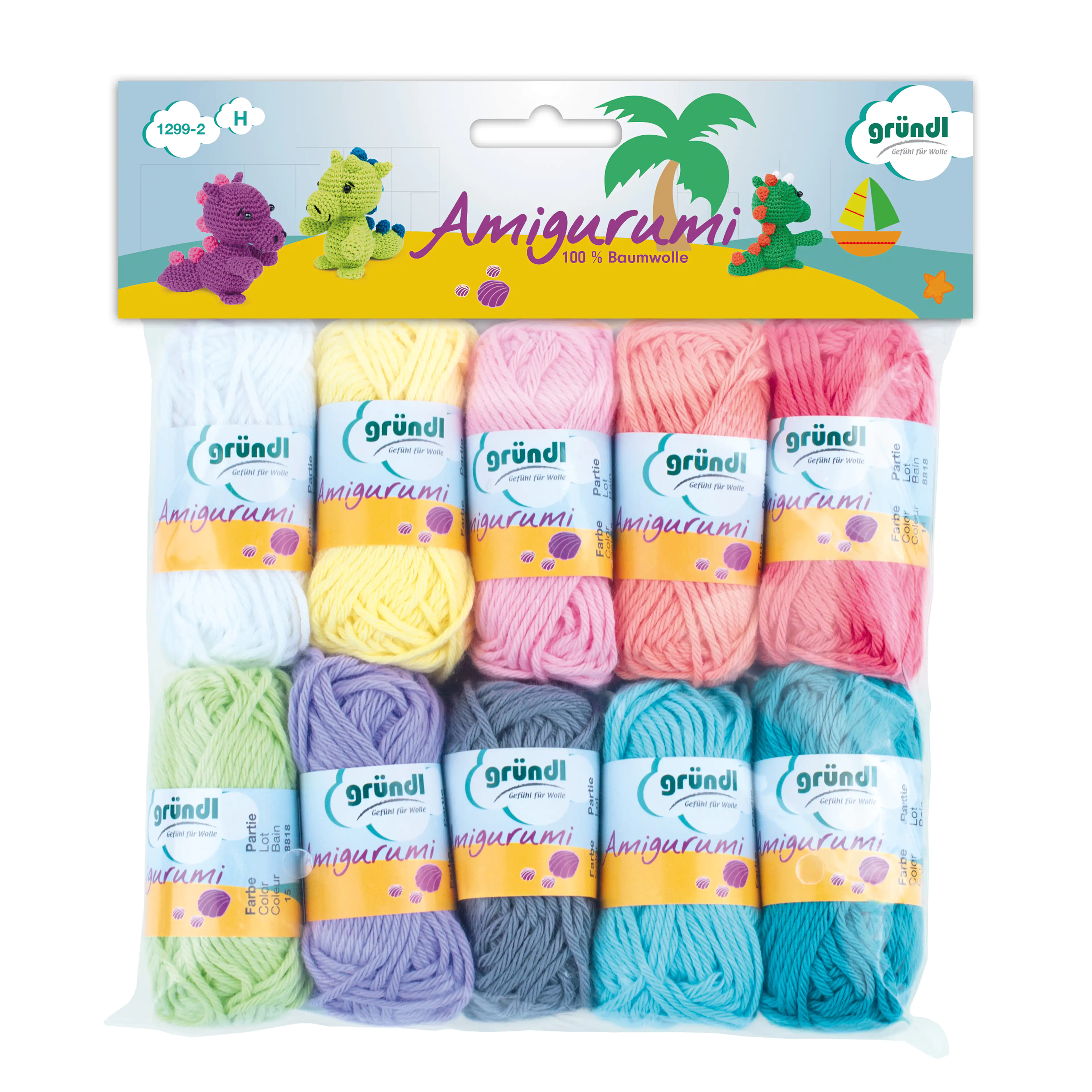 Gründl Baumwollgarn Amigurumi Candy Pastellfarben 10 x 10 g
