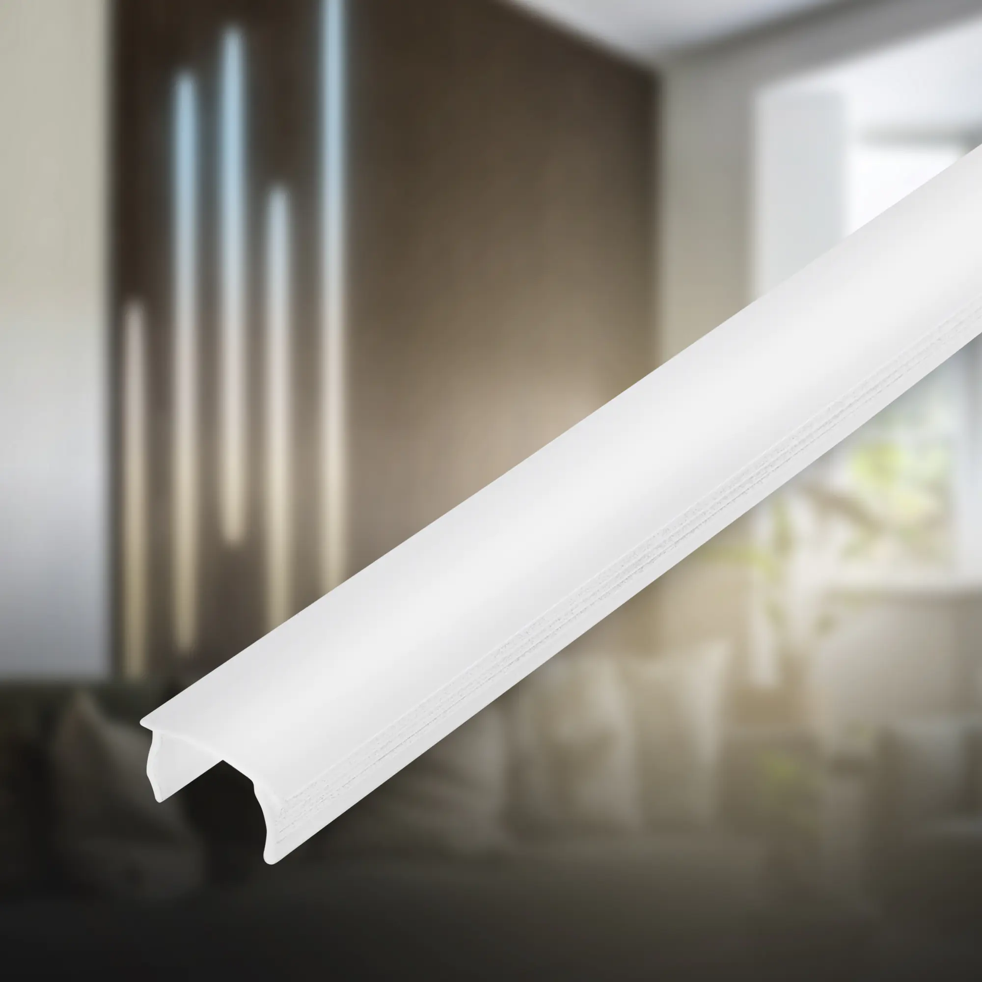 PC Profil Diffusor für Akustikpaneele Kunstoff 130 cm Milchglas Optik 16-17 mm