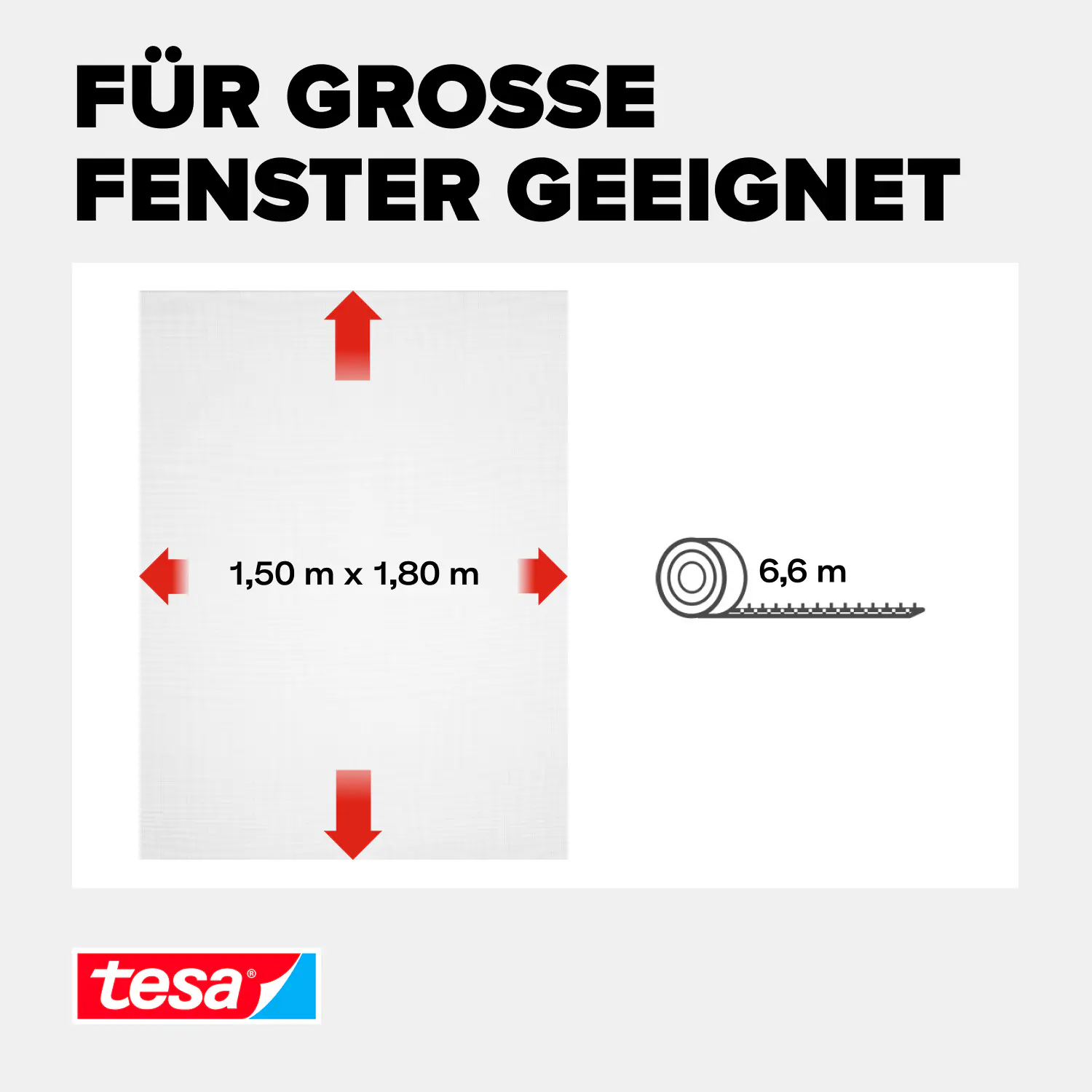 tesa Fliegengitter STANDARD 150 x 180 cm weiß individuell kürzbar