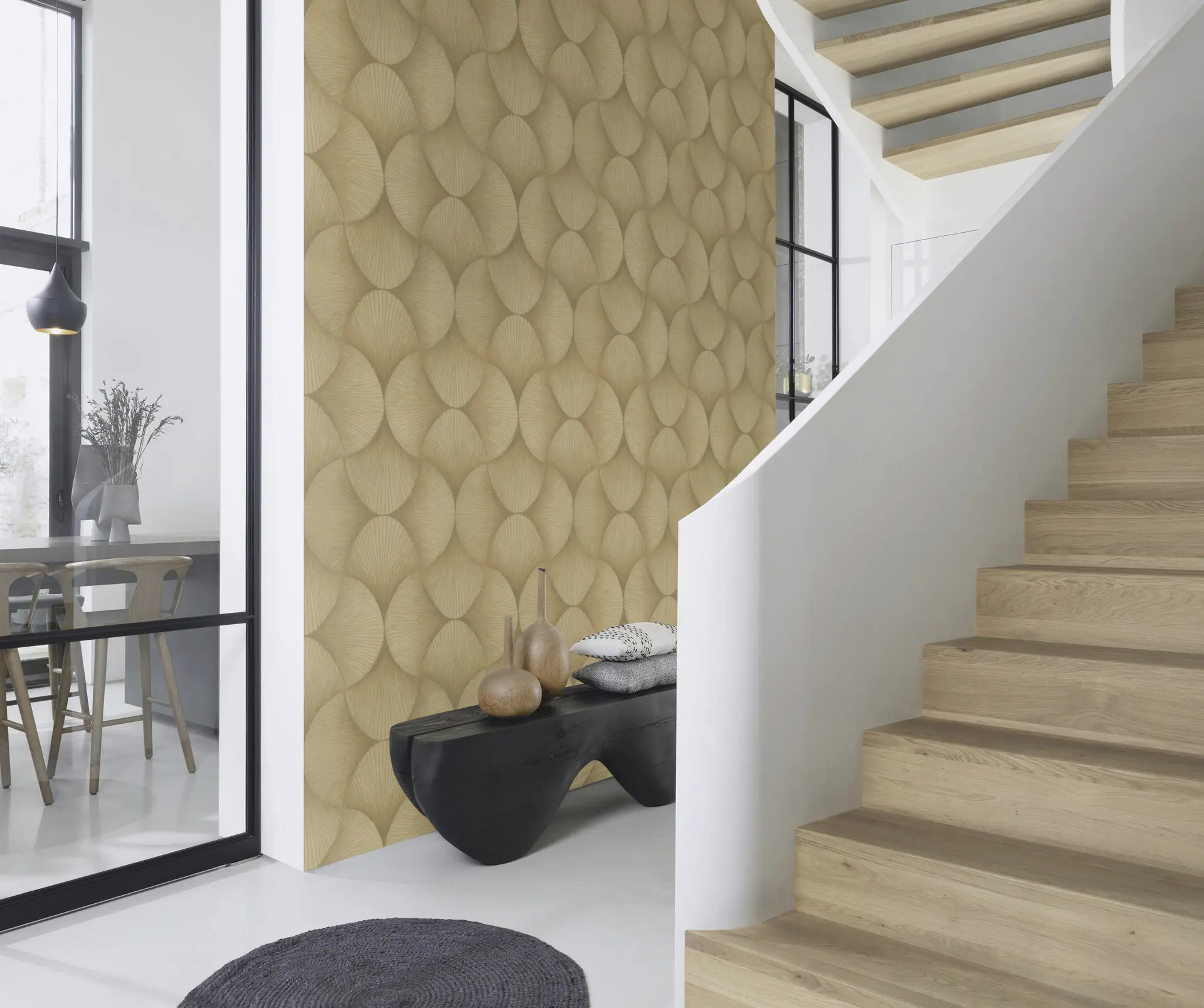 Rasch Vliestapete Muster Grafik Sky Lounge gold metallic 10,05 x 0,53 m