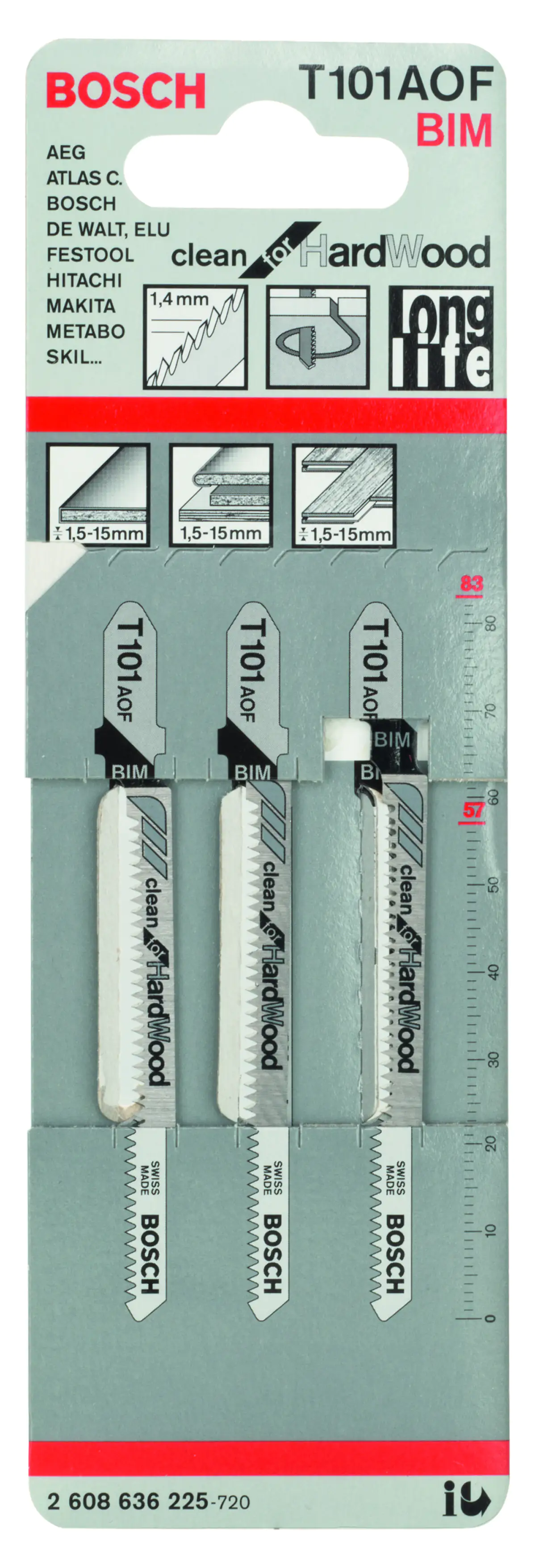 Bosch Stichsägeblatt T101 AOF 3 Stück