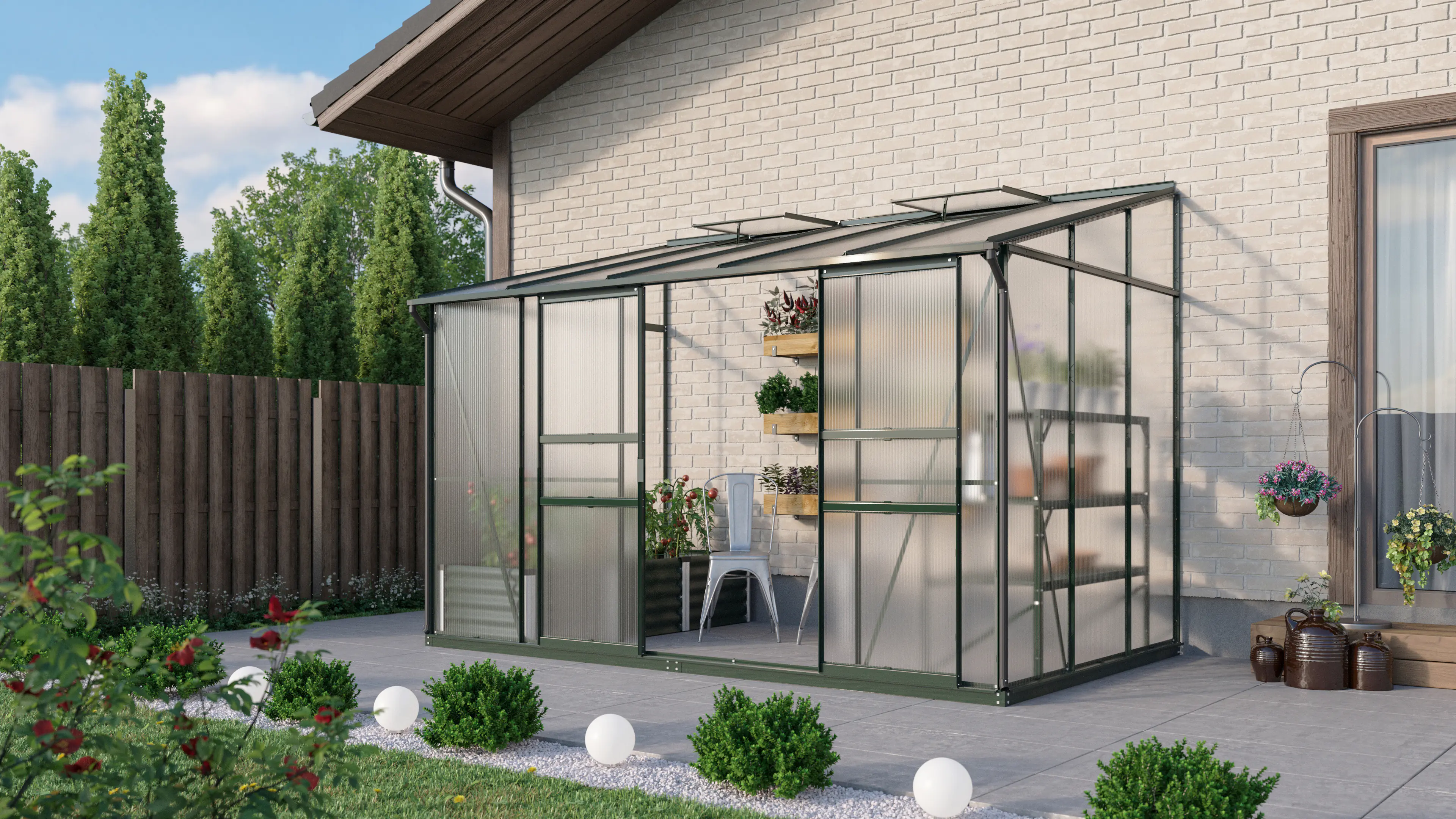 Vitavia Anlehngewächshaus Osiris 6500 190 x 317 cm 4 mm HPK