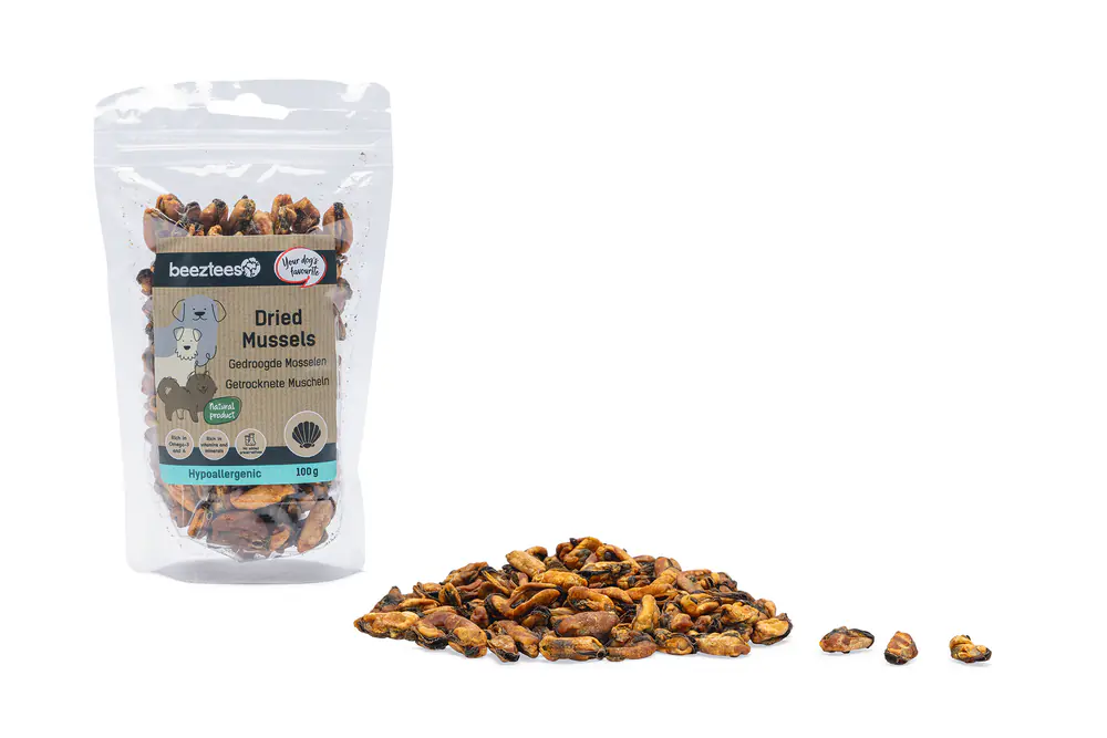 Beeztees Hundeleckerli hypoallergen Bites 100 g Muscheln getrocknet