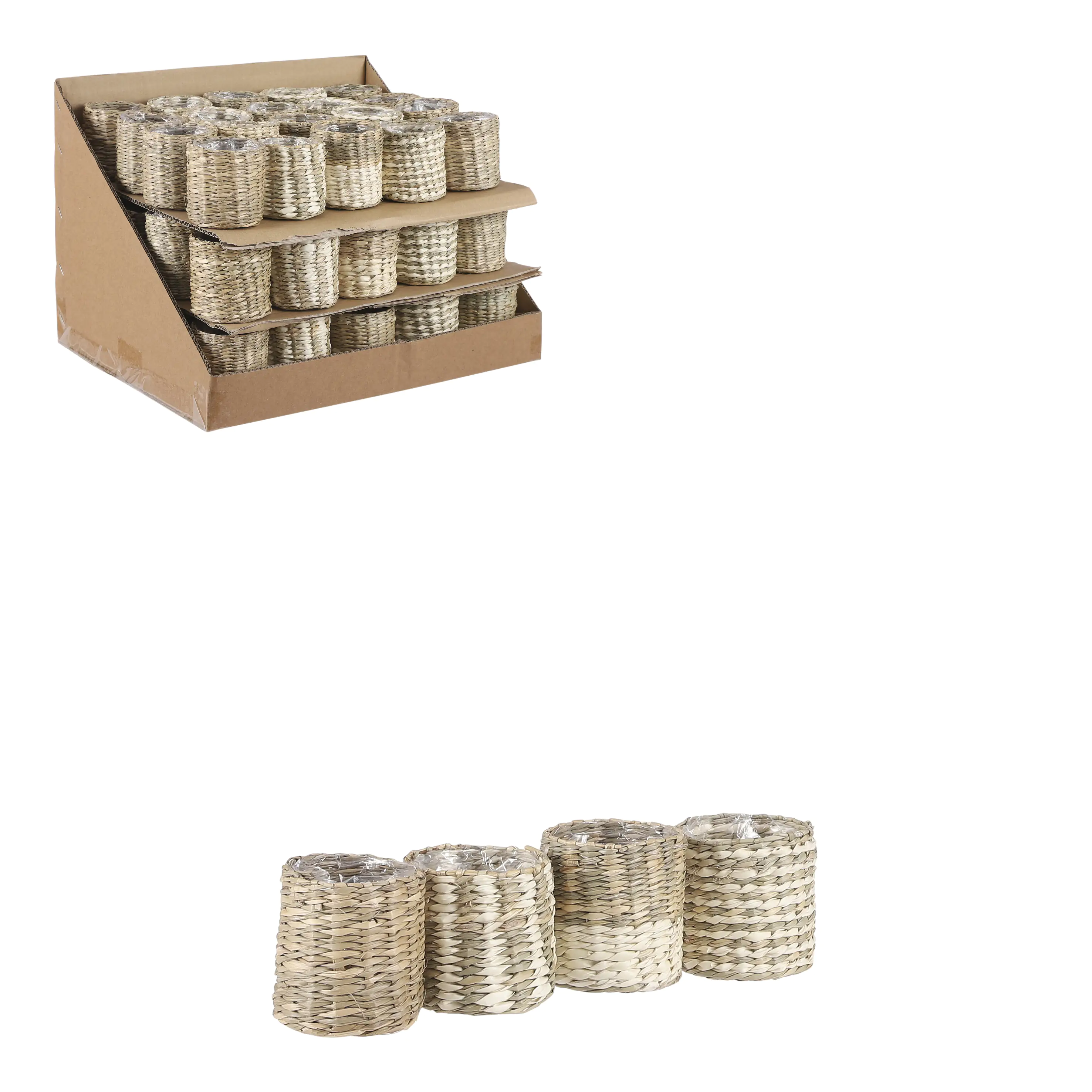 Übertopf Alexis Ø 7 x 7 cm weiß-beige