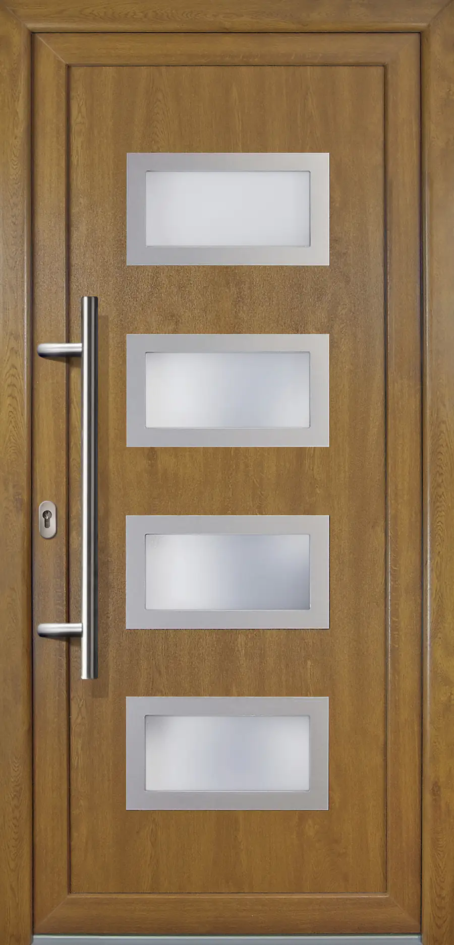 Meeth Haustür Signum PVC Exclusiv PVC Modell 92 88 x 200 cm, DIN links, golden Oak