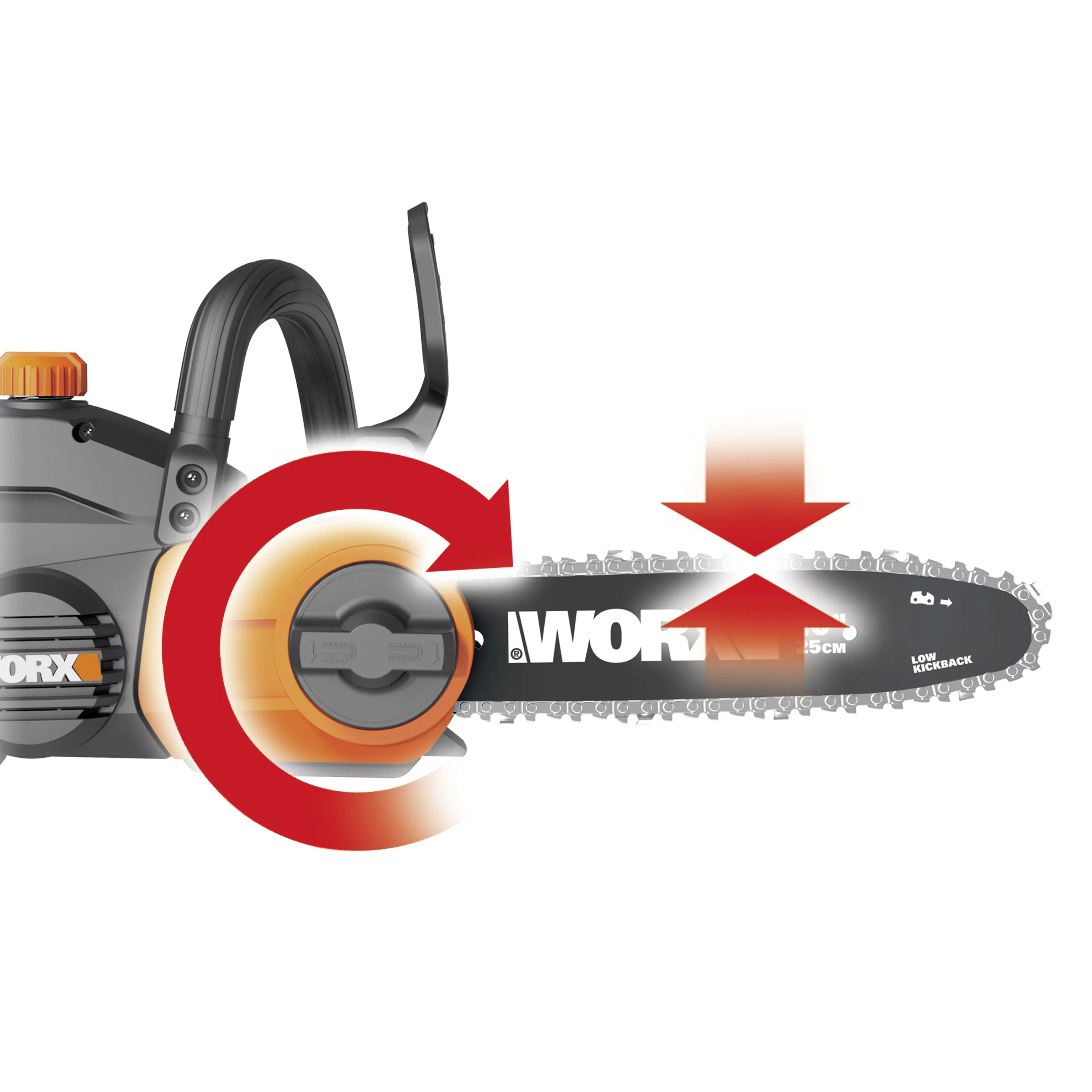 Worx Akku-Kettensäge WG322E.9 20 V 25 cm ohne Akku und Ladegerät