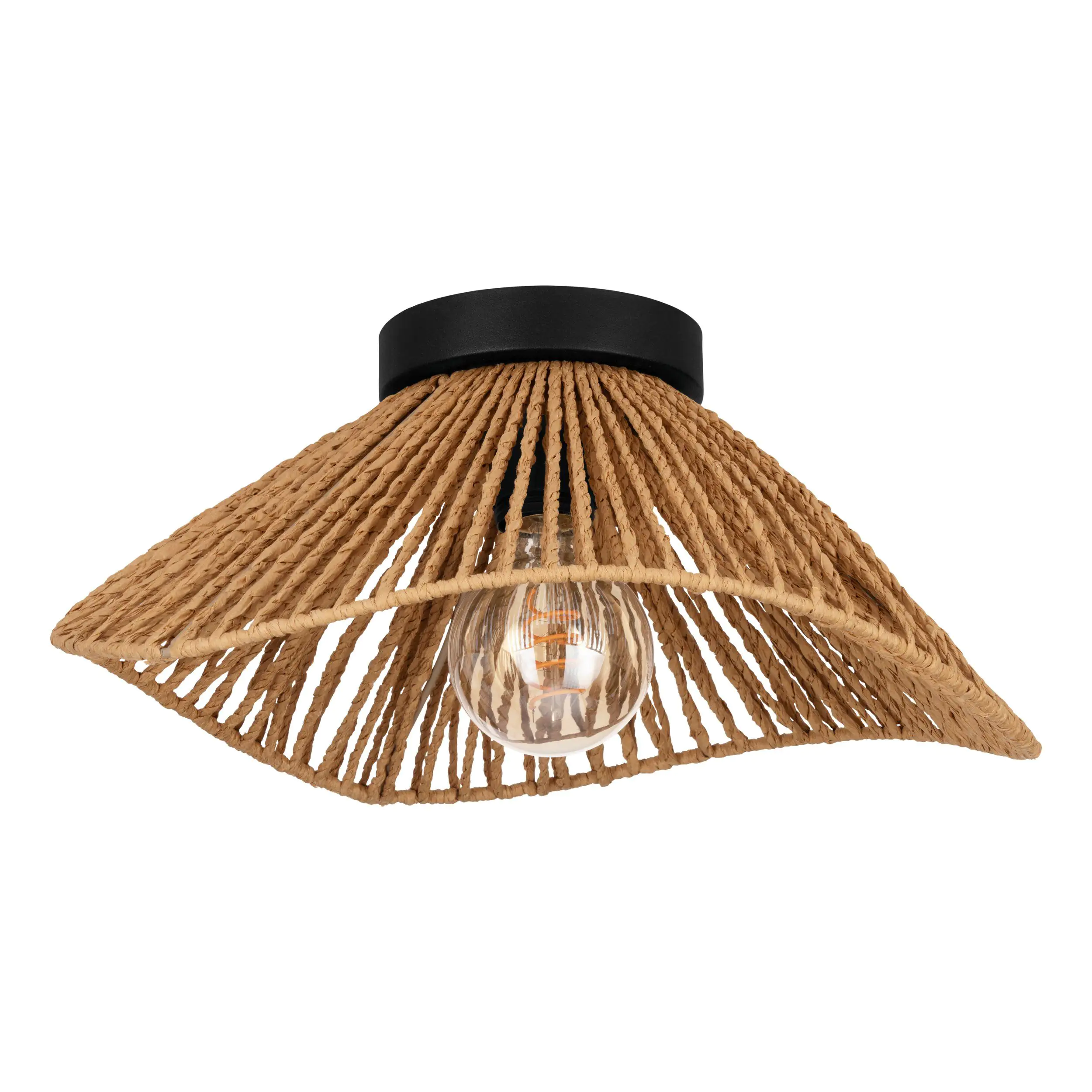 Eglo Deckenleuchte Lavister schwarz natur Ø 39 cm E27