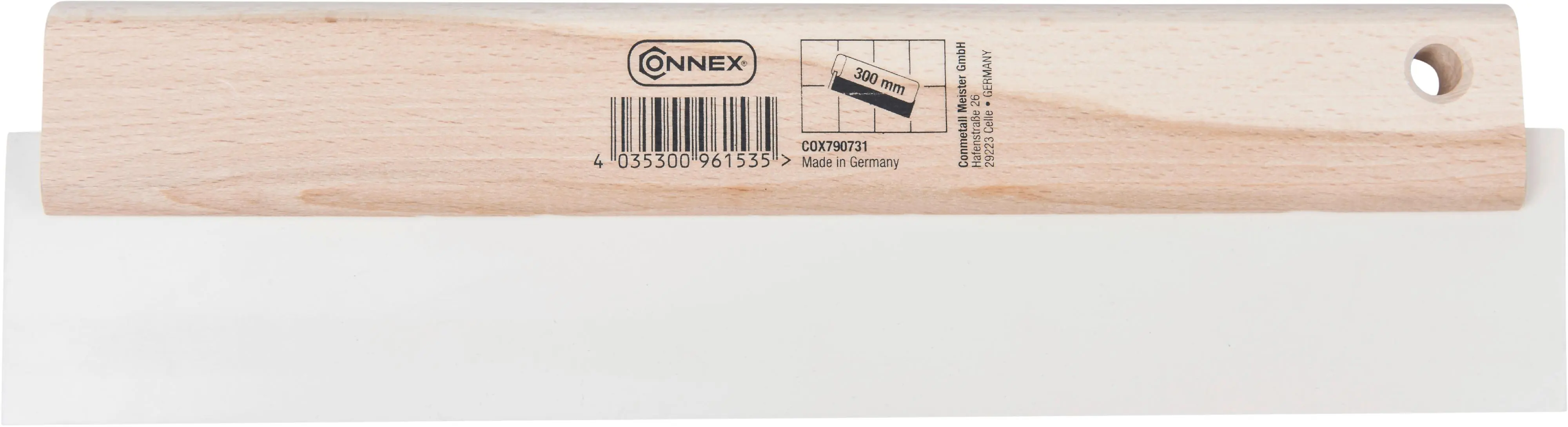 Connex Fugengummi 300 mm weiß Abriebfestes Gummiblatt weiß mit Holzrücken