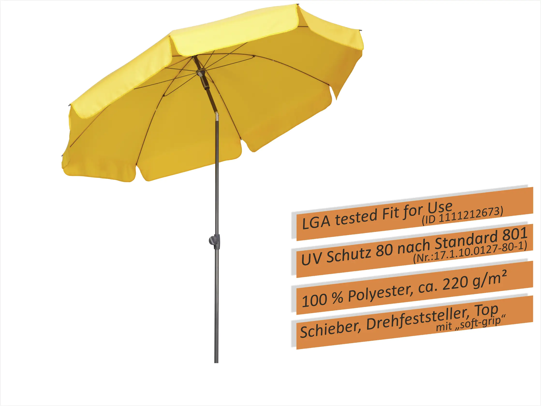 Schneider Sonnenschirm Aquila goldgelb Ø 200 cm