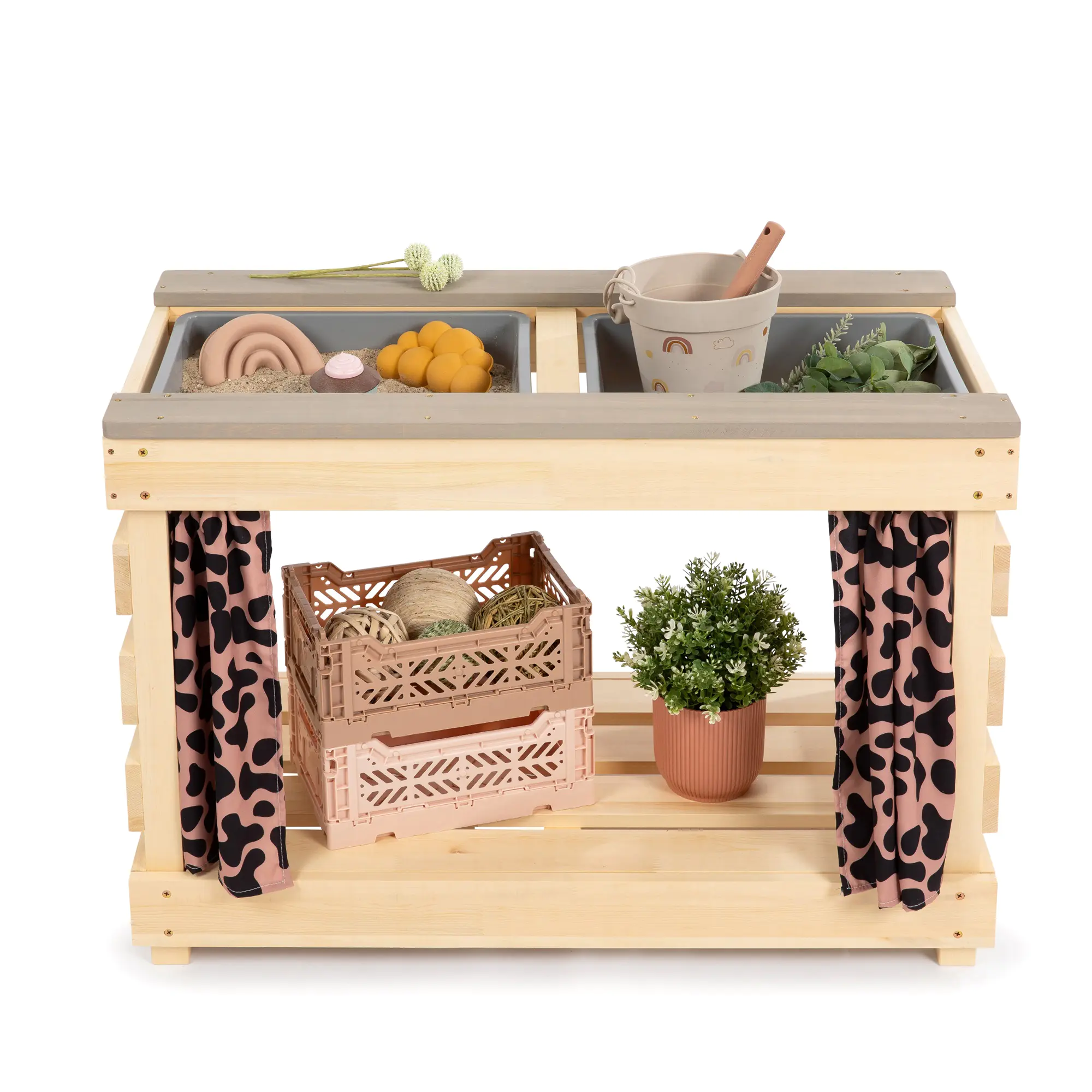 MUDDY BUDDY® Matschtisch Little Leo natur-puderrosa