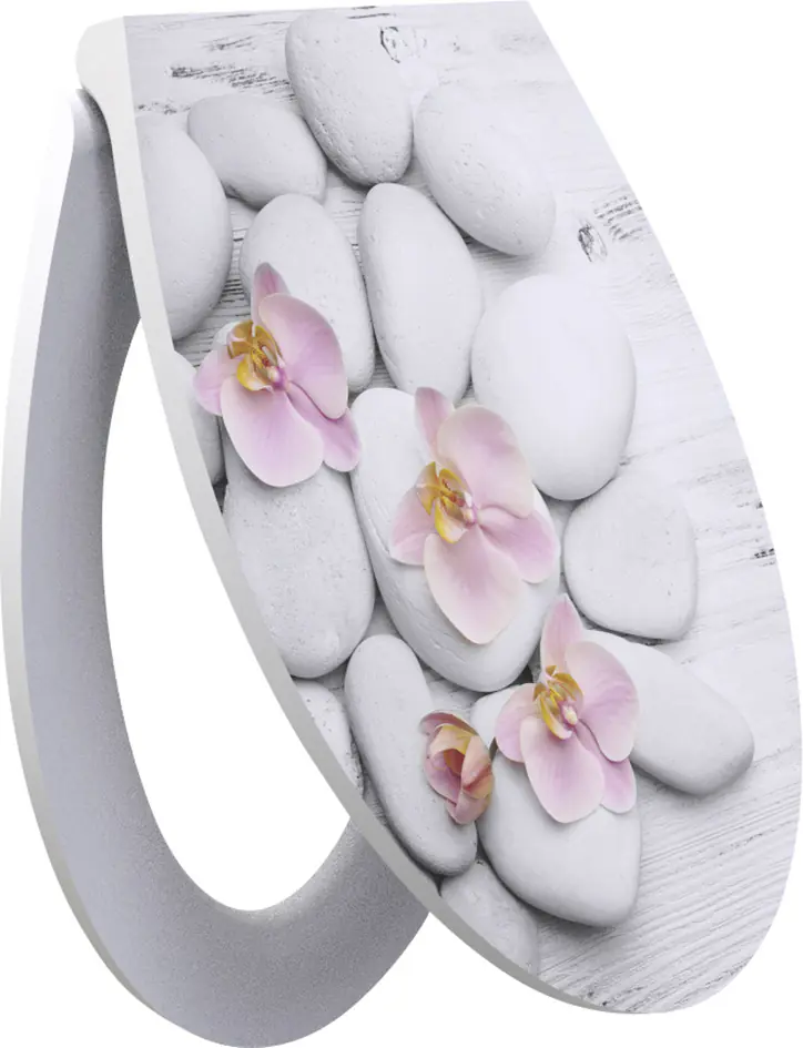 Duschwell Duroplast WC-Sitz Stein & Orchidee