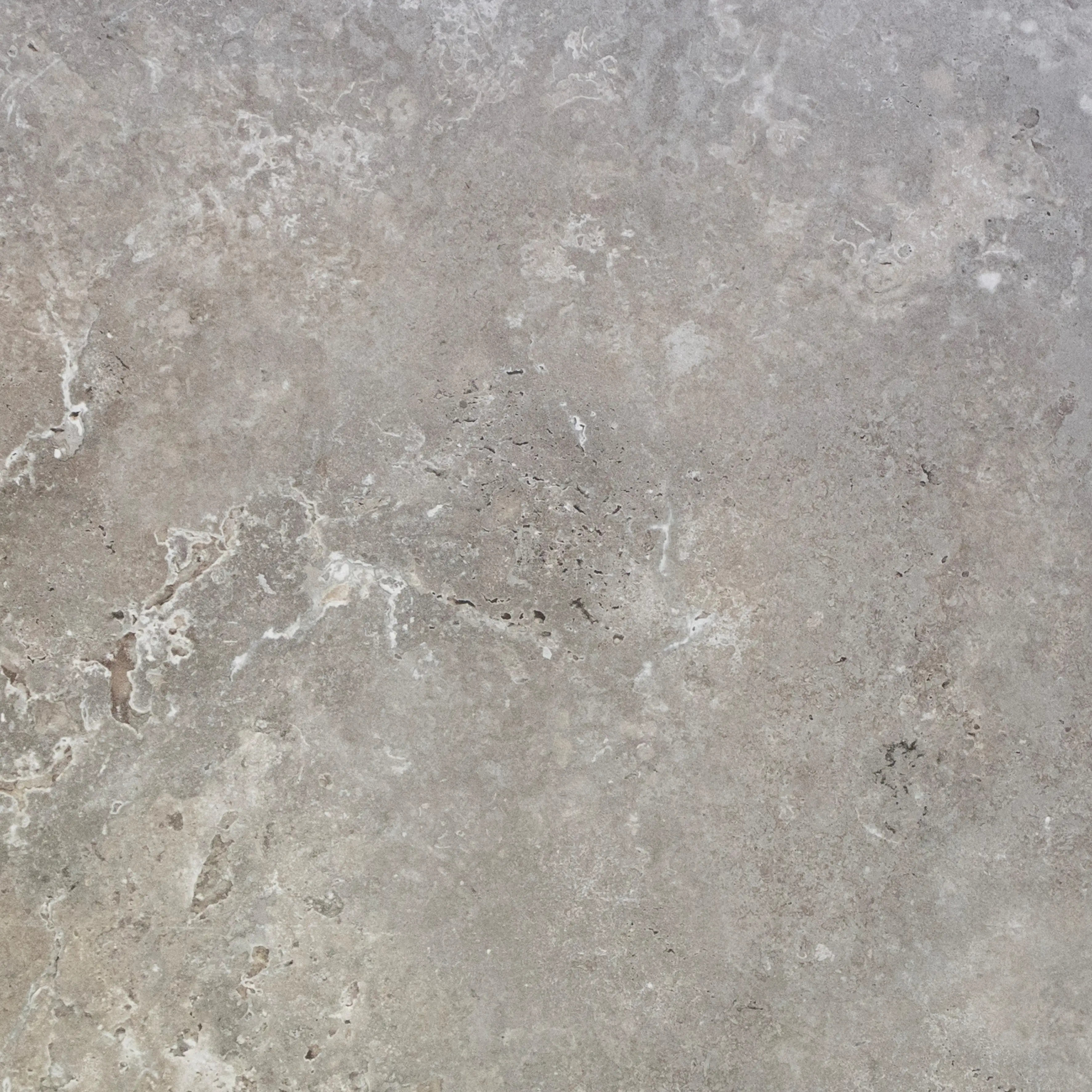 Bodenfliese Feinsteinzeug Travertino 60 x 60 cm grau