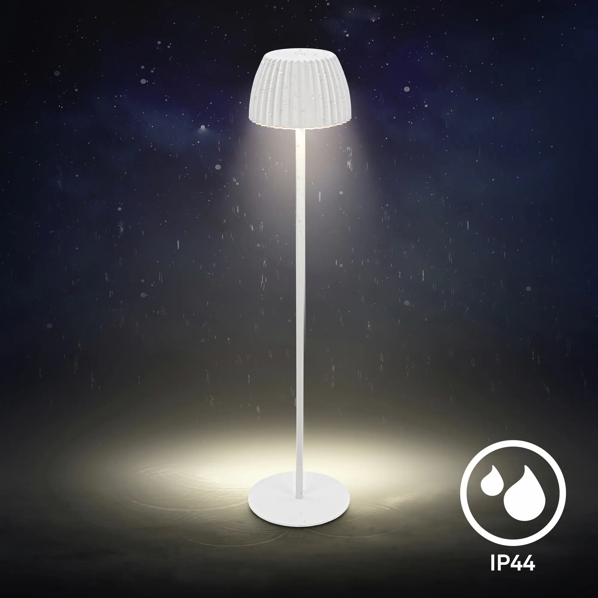 Briloner LED-Stehleuchte Riffle mit Akku weiß dimmbar