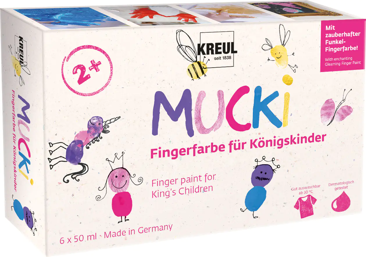 Kreul Mucki Fingerfarbe für Königskinder 6er Set 50 ml