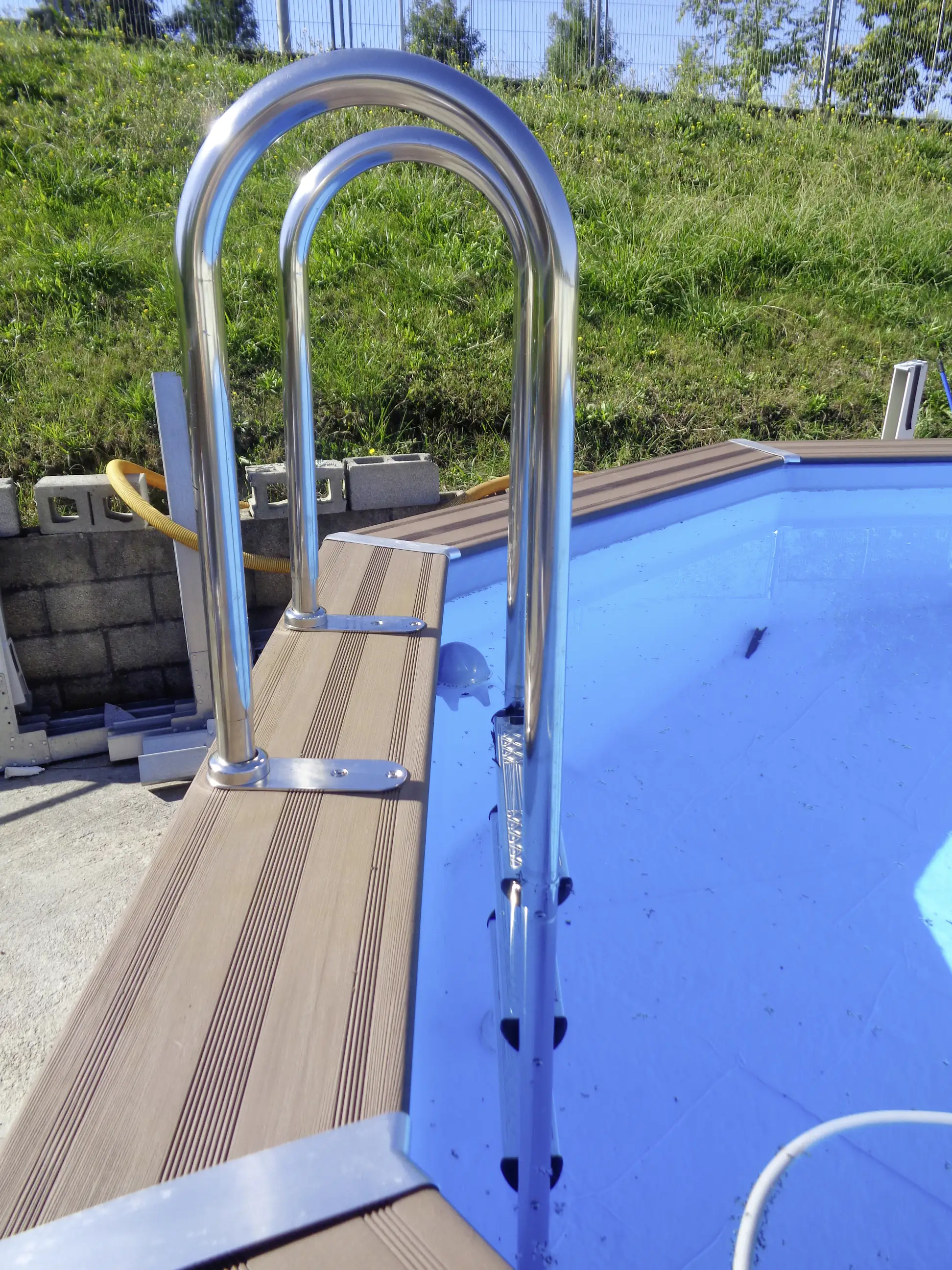 Gre Composite Pool oval grau, 804 x 386 x 124 cm