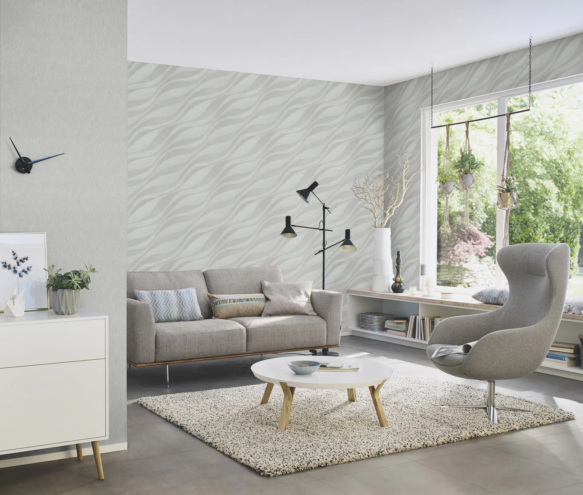 Rasch Vliestapete Uni Sky Lounge silbergrau 10,05 x 0,53 m