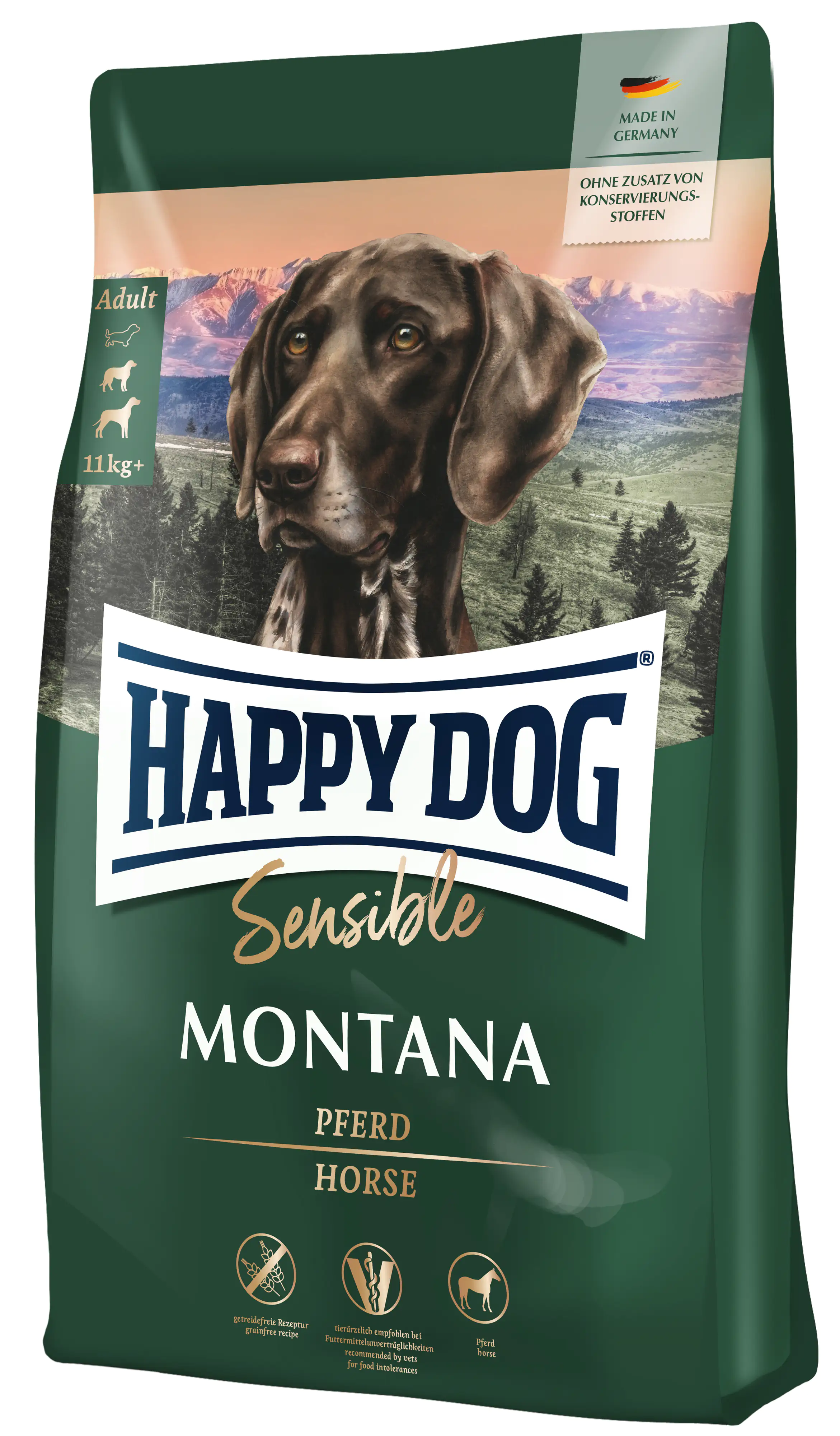 Happy Dog Sensible Montana Hundetrockenfutter Adult 4 kg Pferd & Kartoffel 