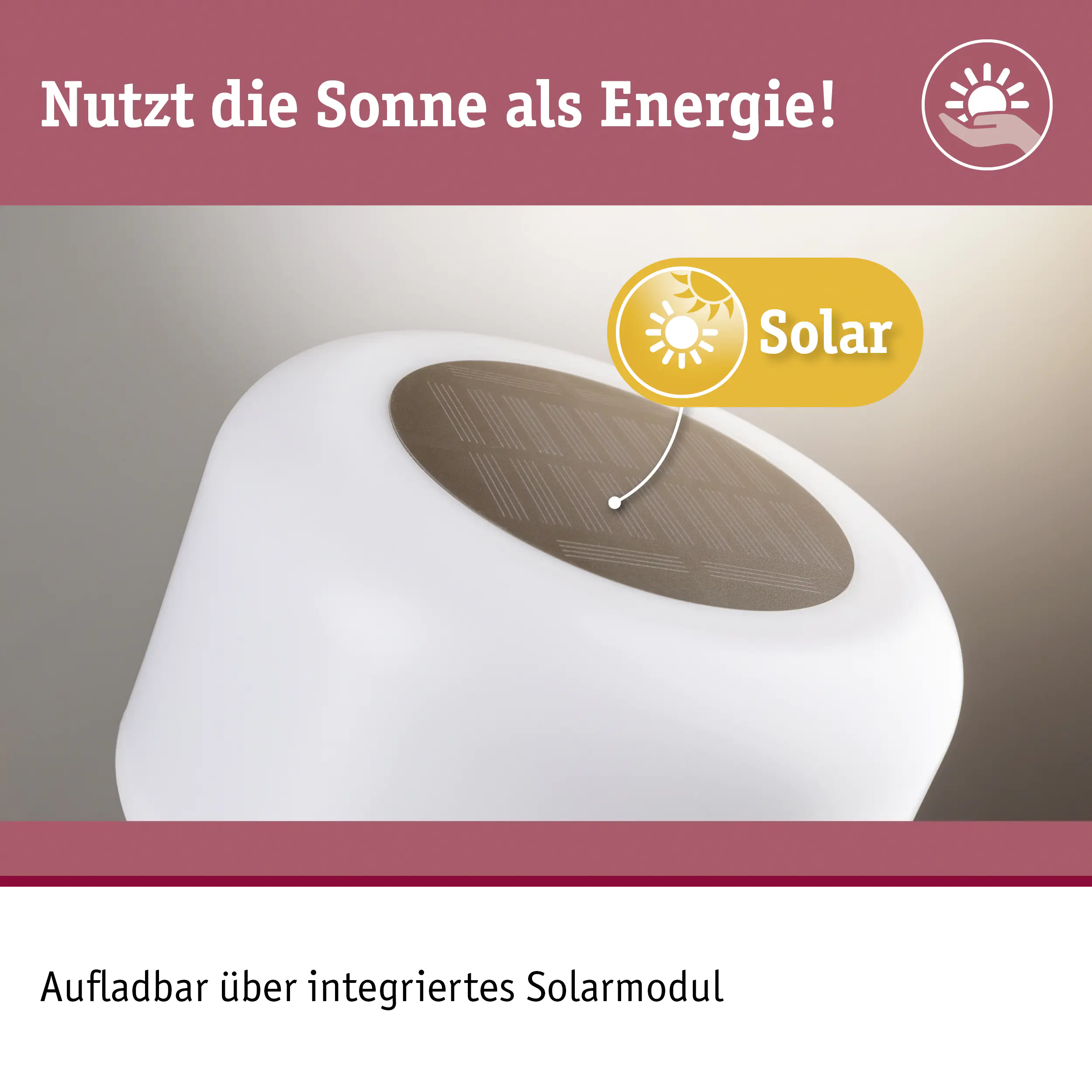 Paulmann Solar-Akku-Tischleuchte Bartja schwarz 24 cm warmweiß